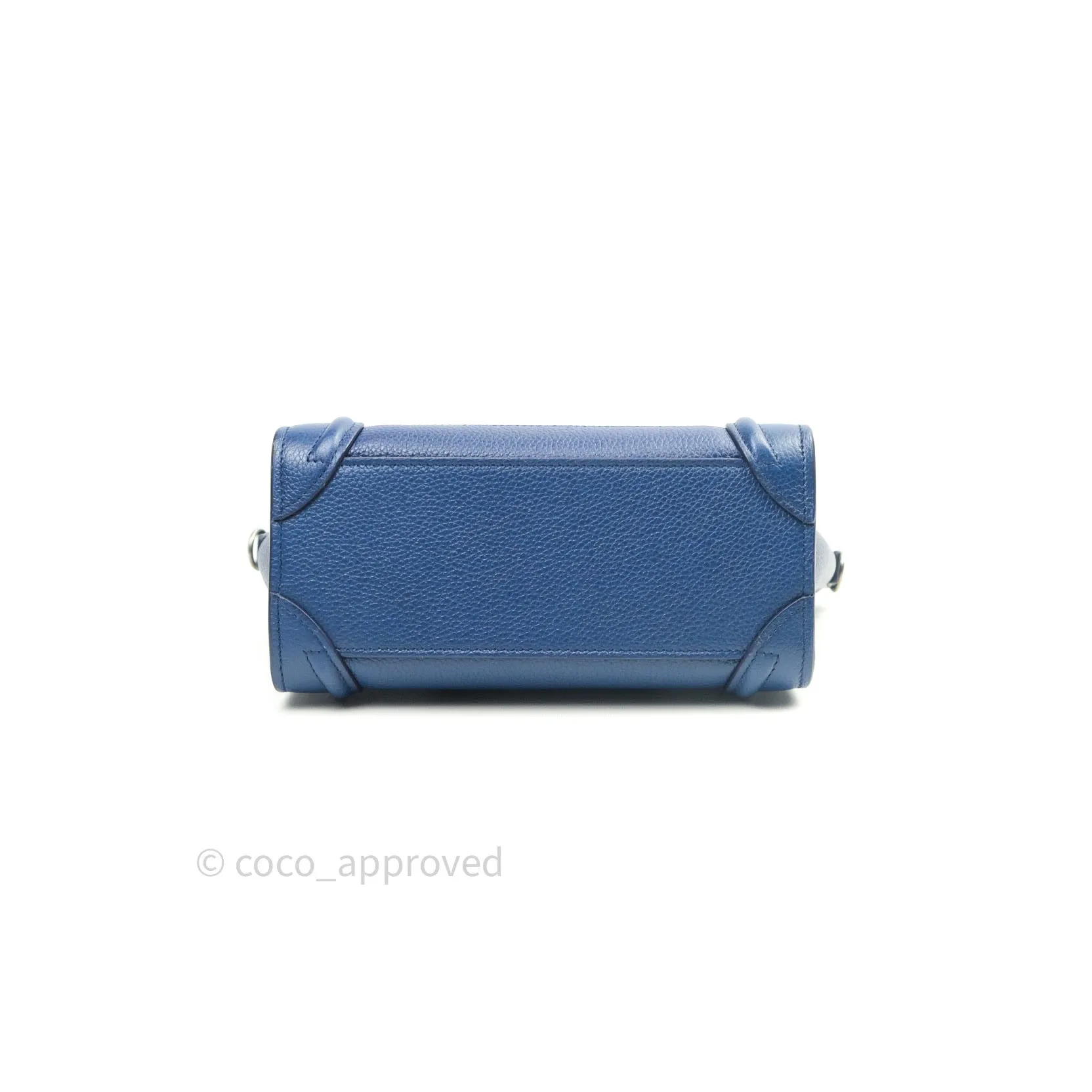 Celine Nano Luggage in Dark Indigo Drummed Calfskin