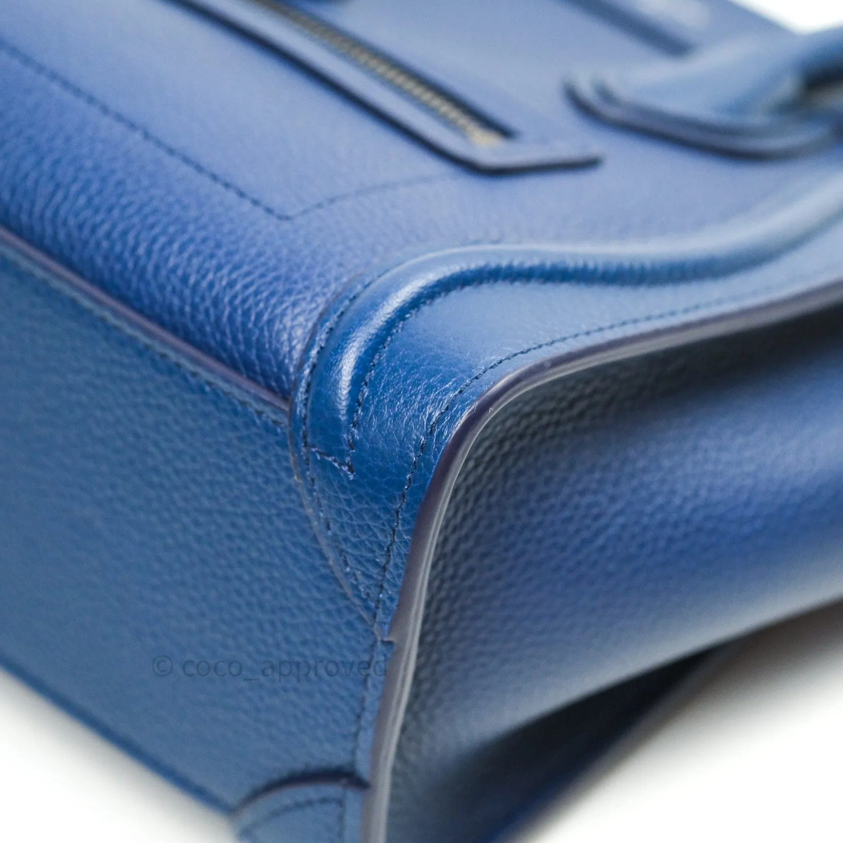 Celine Nano Luggage in Dark Indigo Drummed Calfskin
