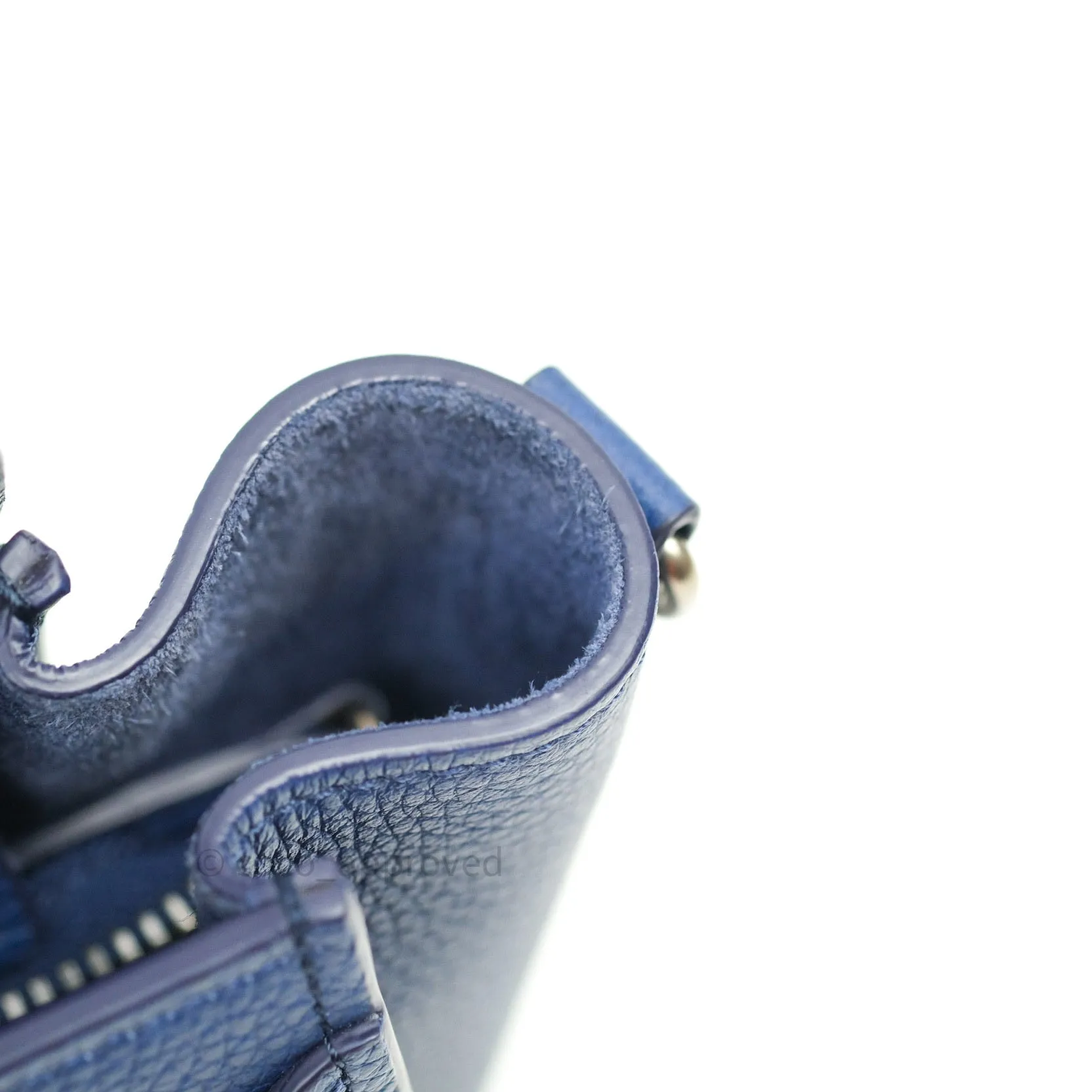 Celine Nano Luggage in Dark Indigo Drummed Calfskin