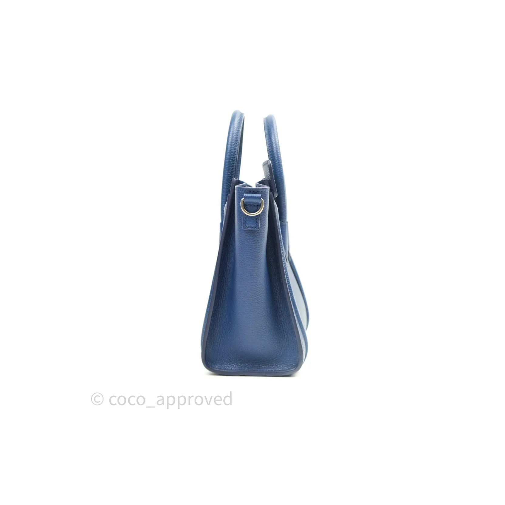 Celine Nano Luggage in Dark Indigo Drummed Calfskin