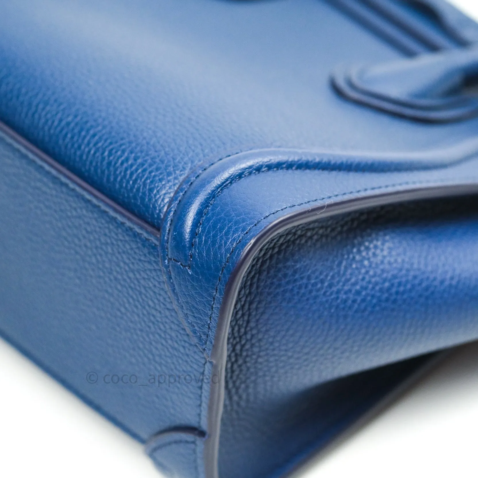 Celine Nano Luggage in Dark Indigo Drummed Calfskin