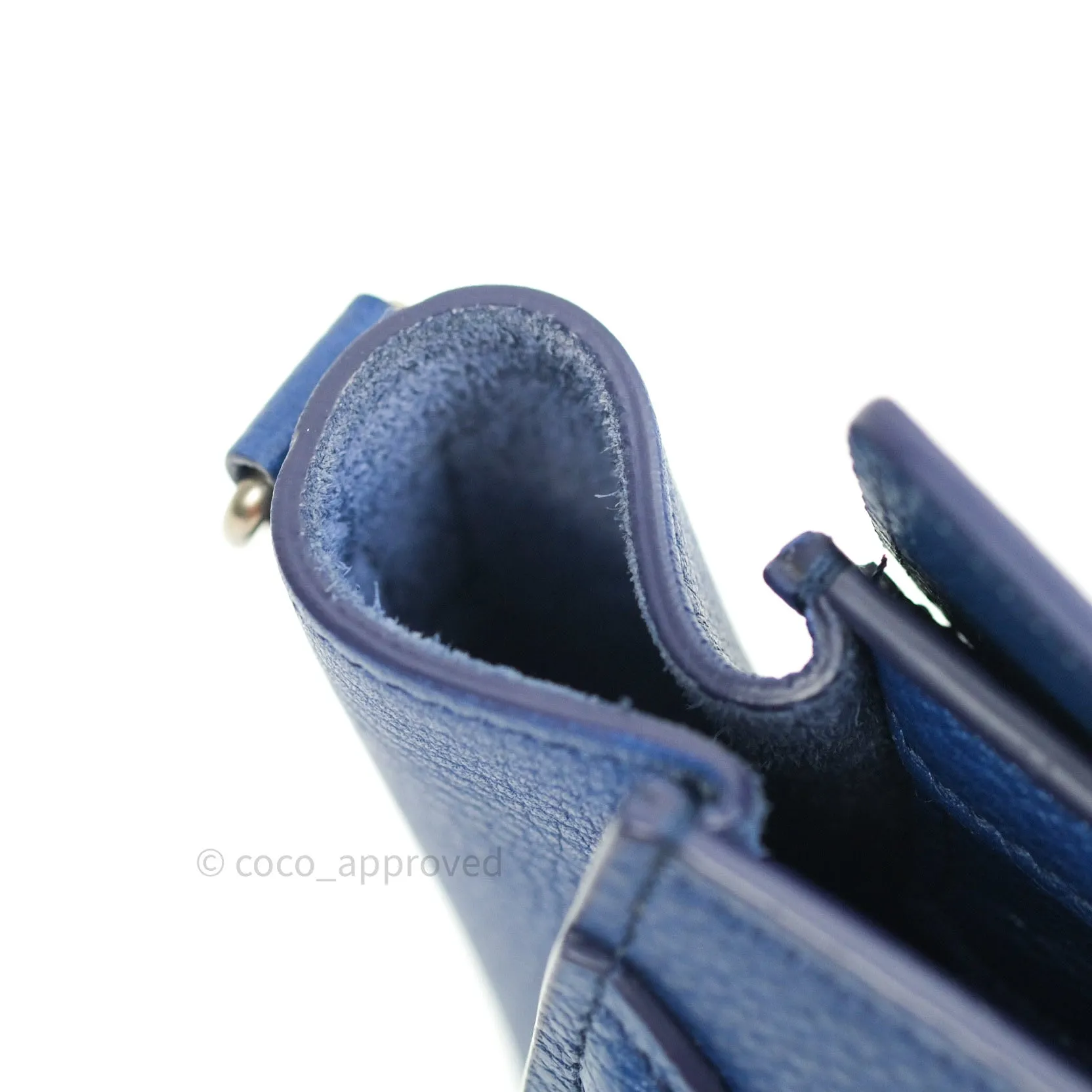 Celine Nano Luggage in Dark Indigo Drummed Calfskin