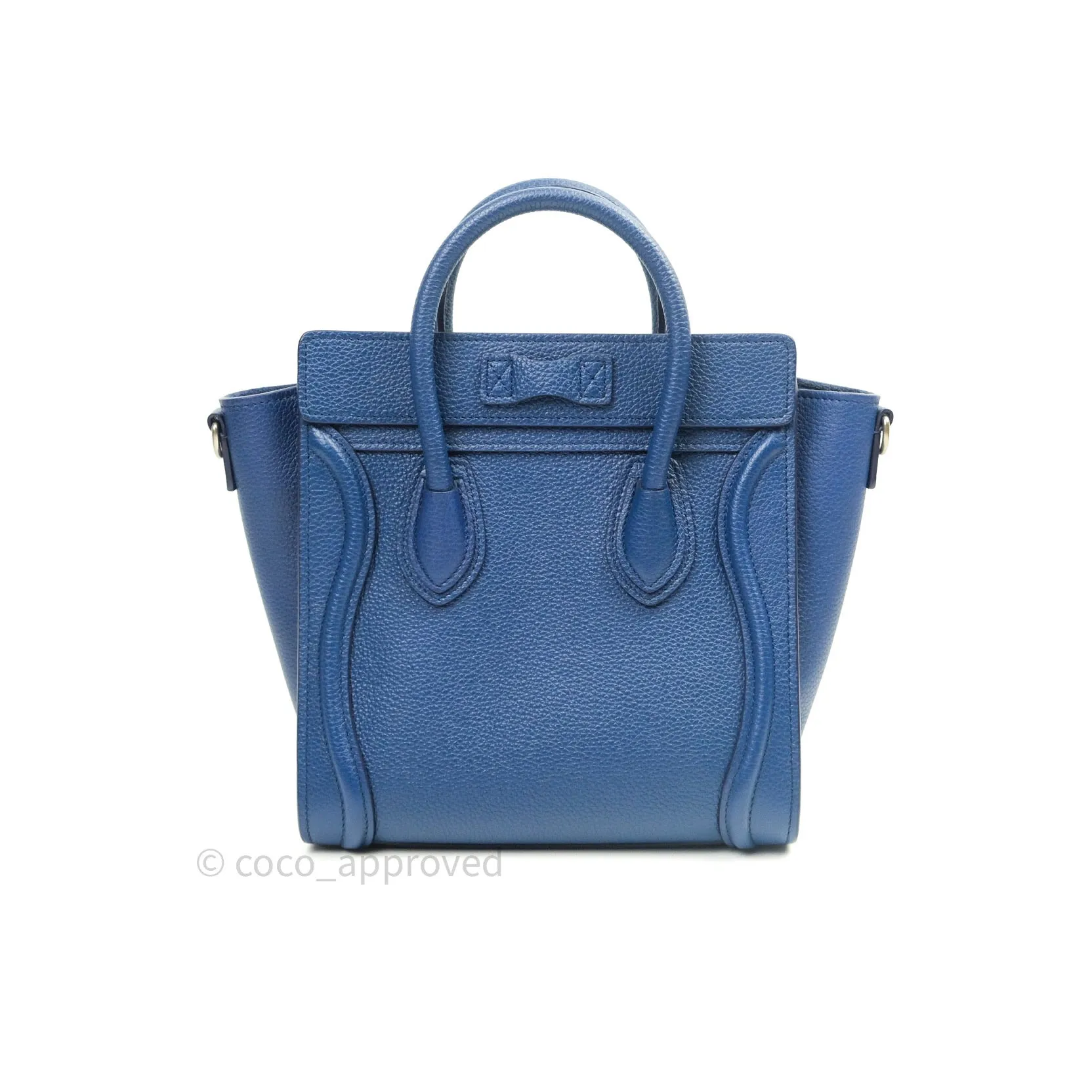 Celine Nano Luggage in Dark Indigo Drummed Calfskin