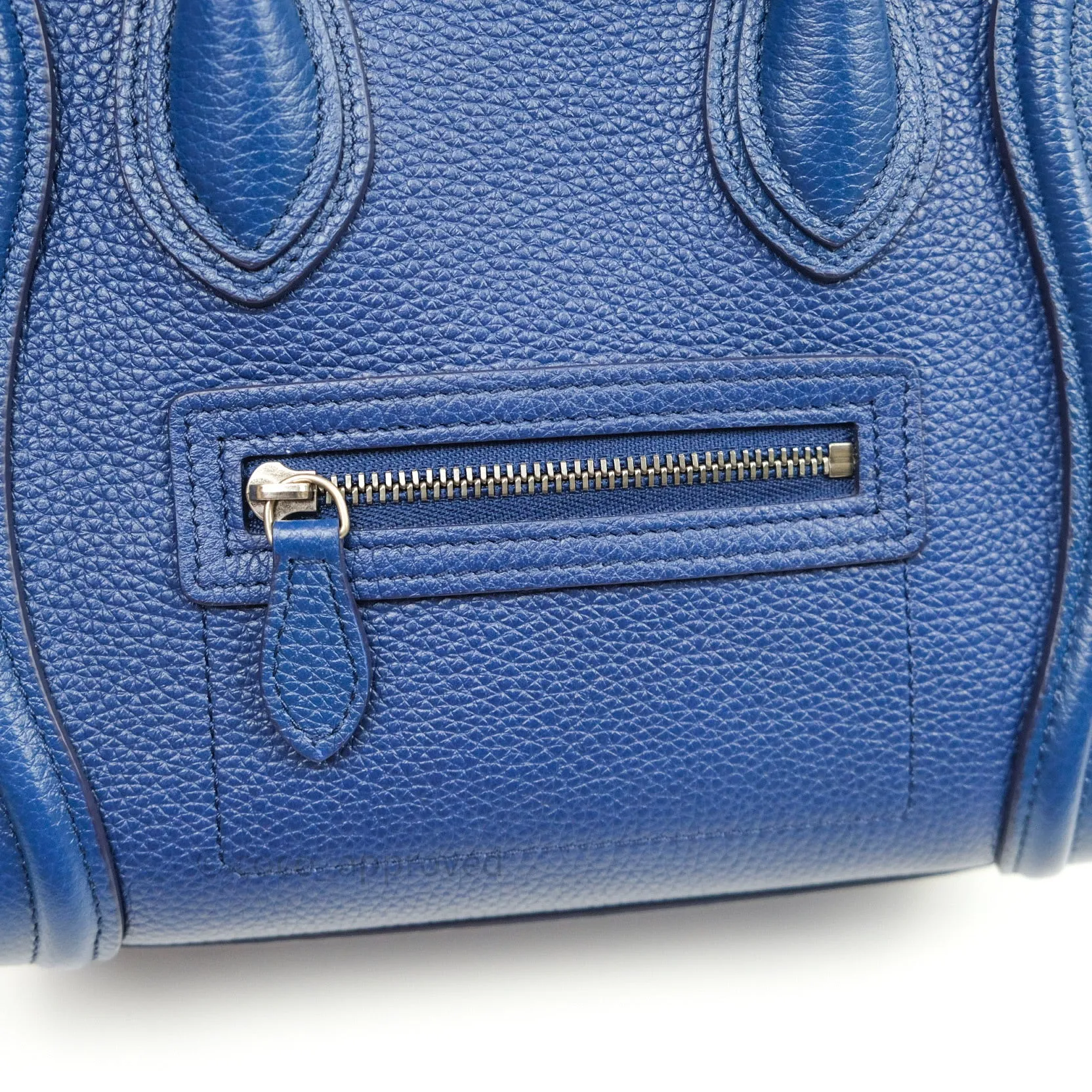 Celine Nano Luggage in Dark Indigo Drummed Calfskin