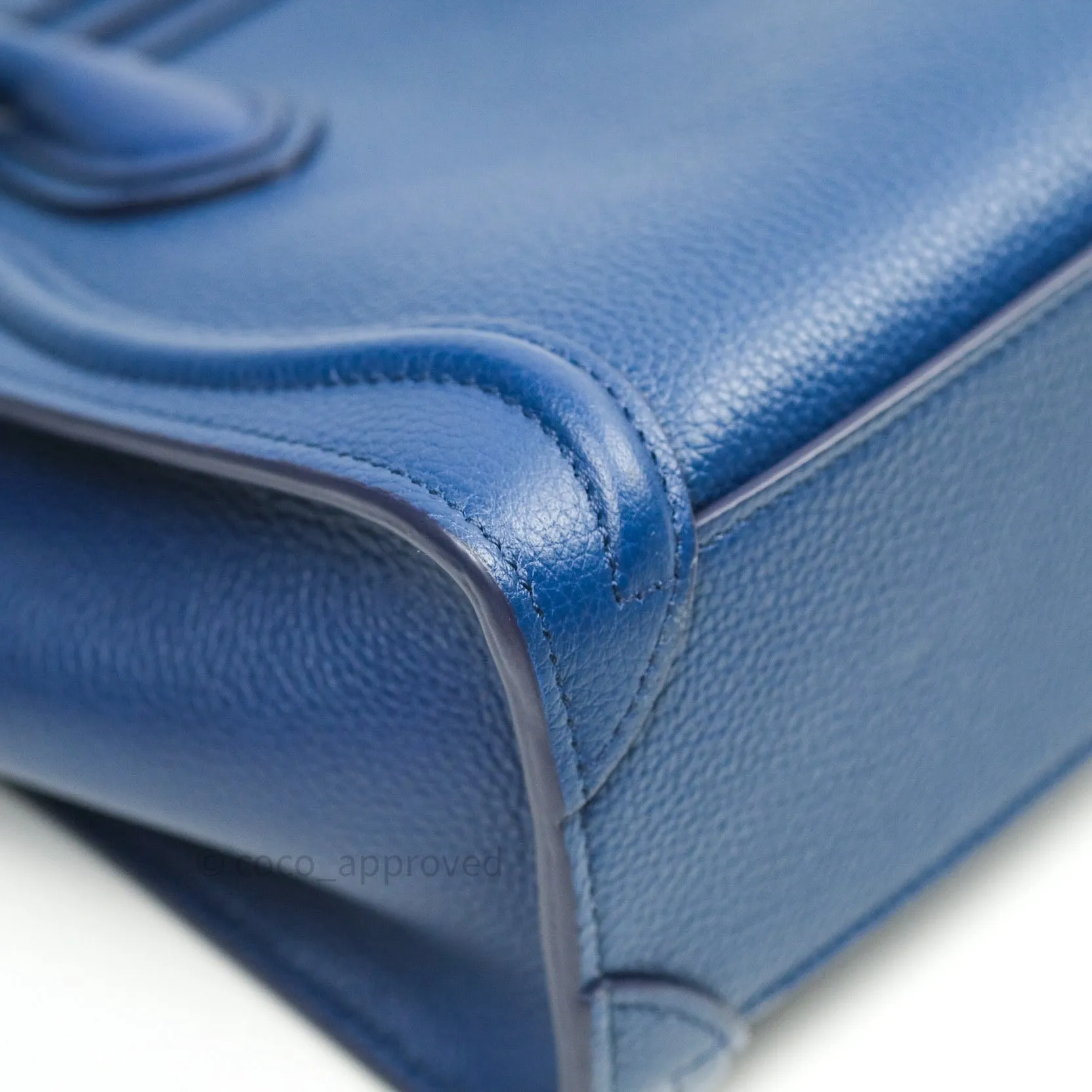 Celine Nano Luggage in Dark Indigo Drummed Calfskin