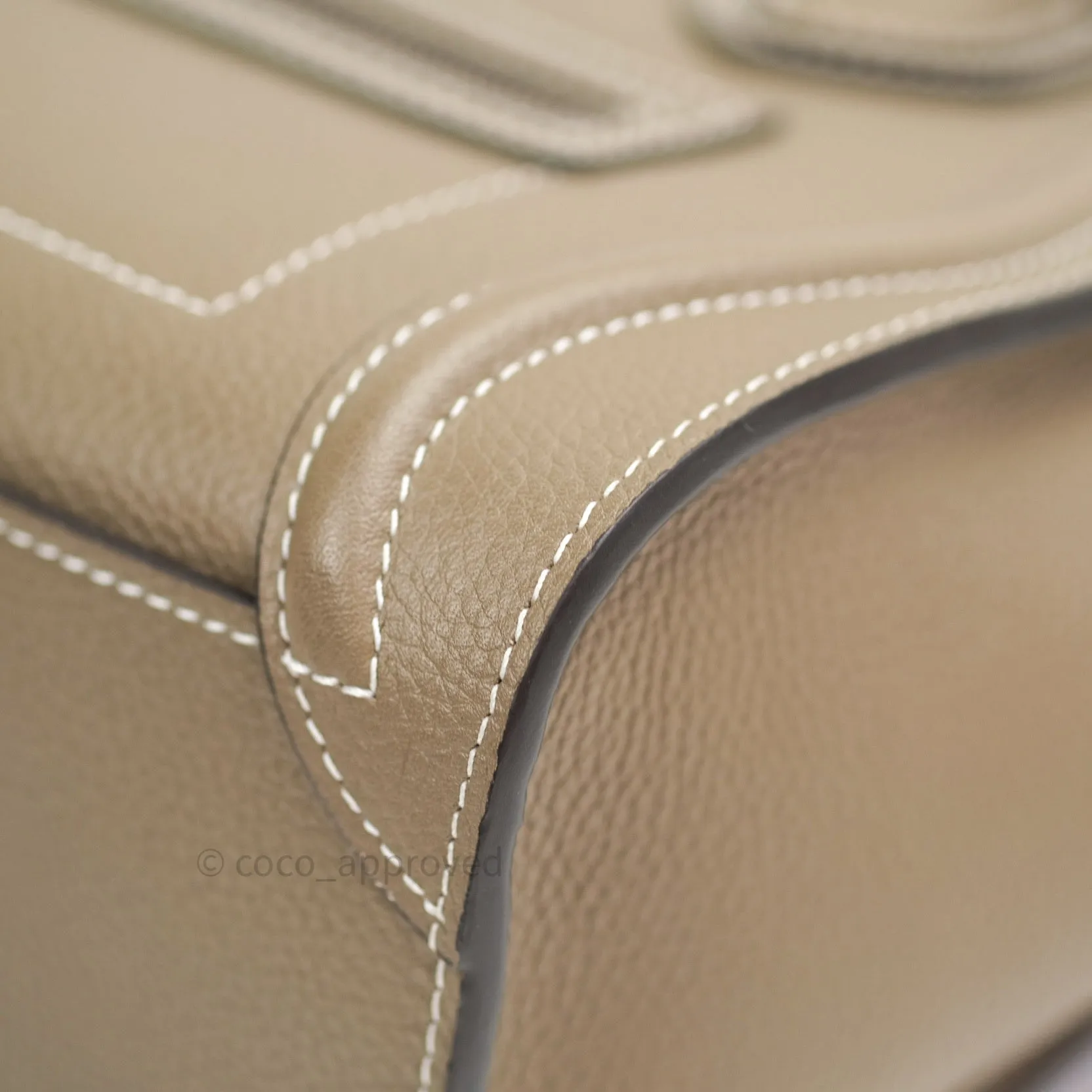 Celine Nano Luggage in Souris Drummed Calfskin