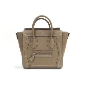 Celine Nano Luggage in Souris Drummed Calfskin