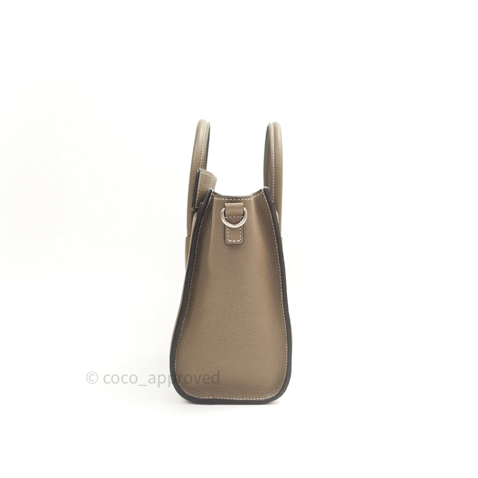 Celine Nano Luggage in Souris Drummed Calfskin