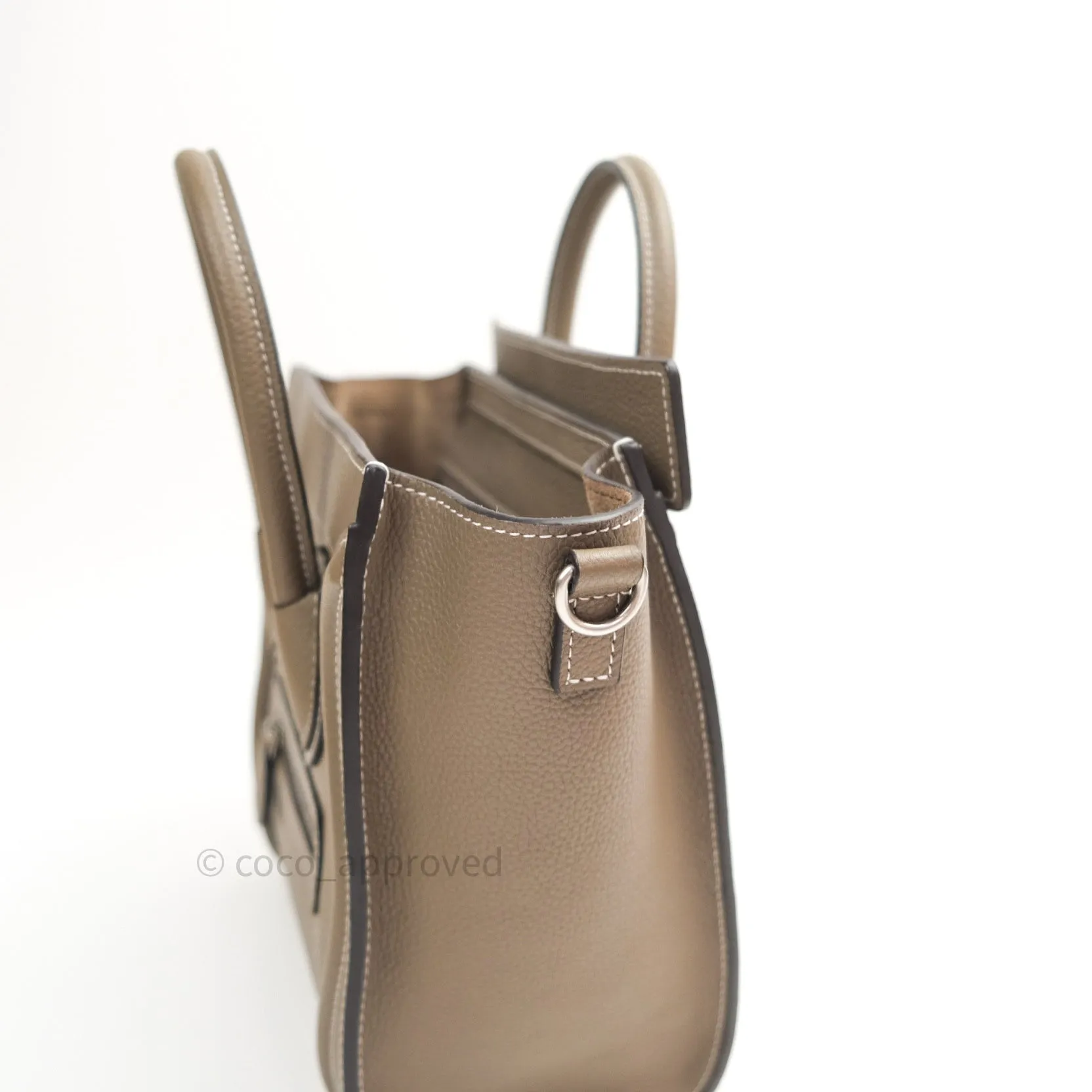 Celine Nano Luggage in Souris Drummed Calfskin