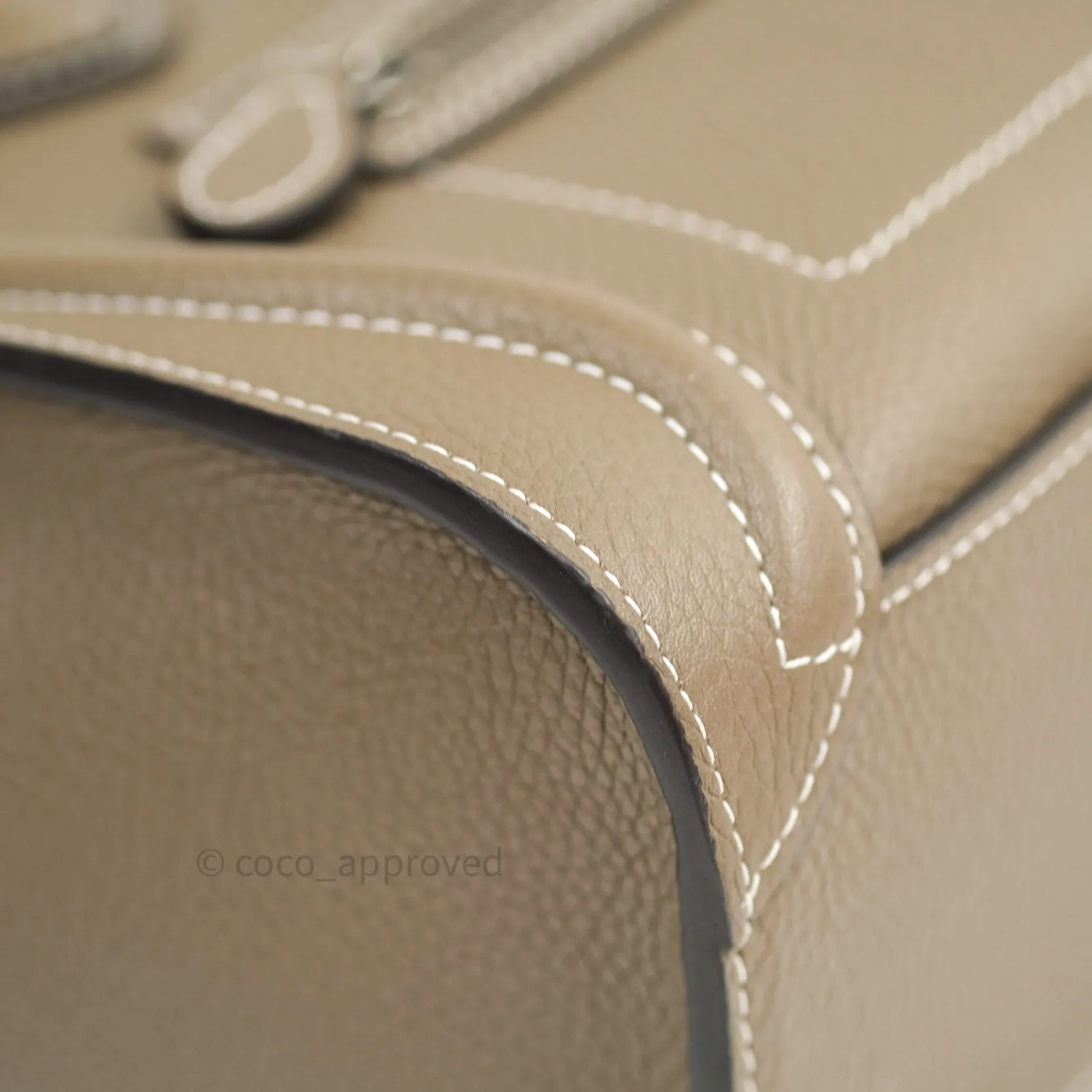 Celine Nano Luggage in Souris Drummed Calfskin