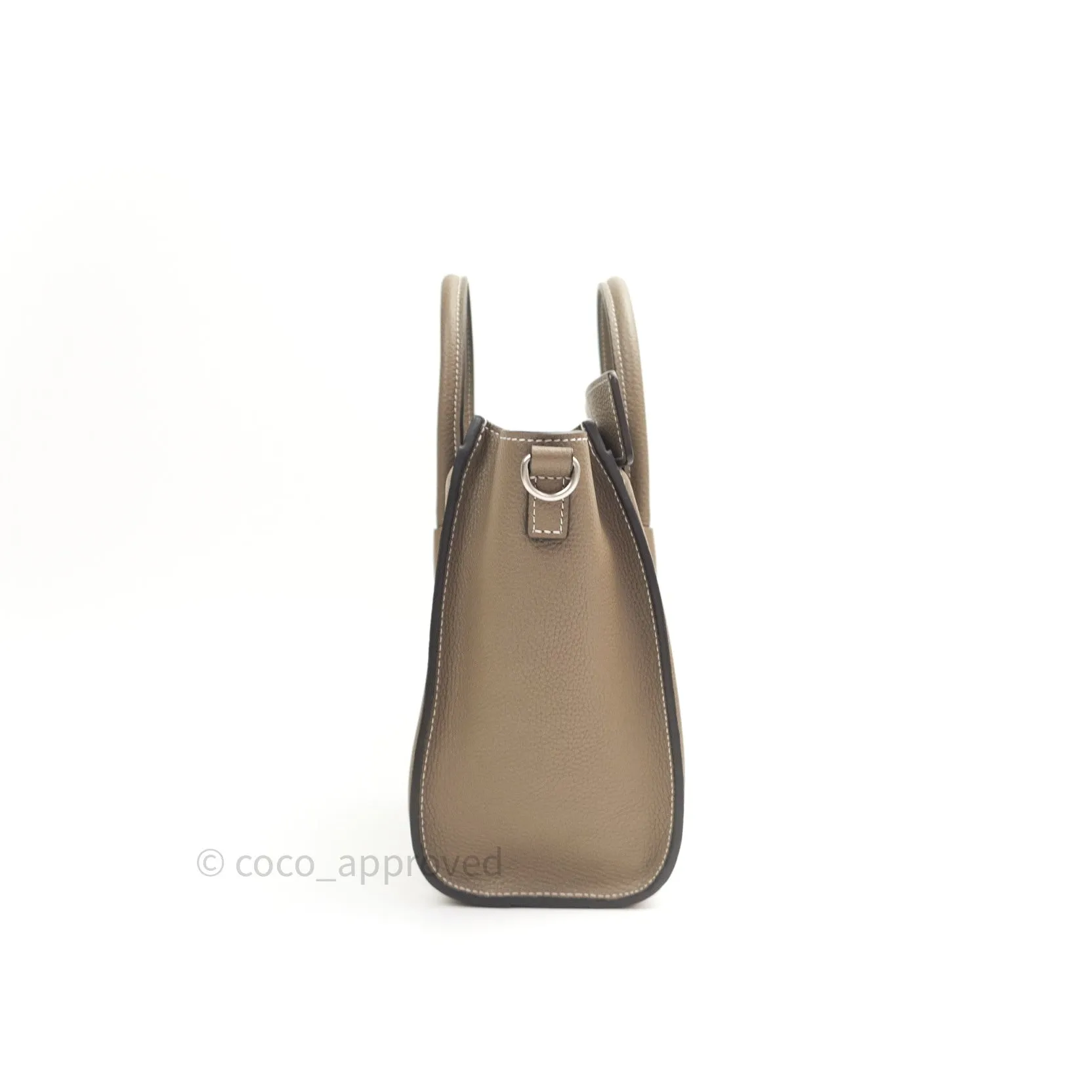 Celine Nano Luggage in Souris Drummed Calfskin