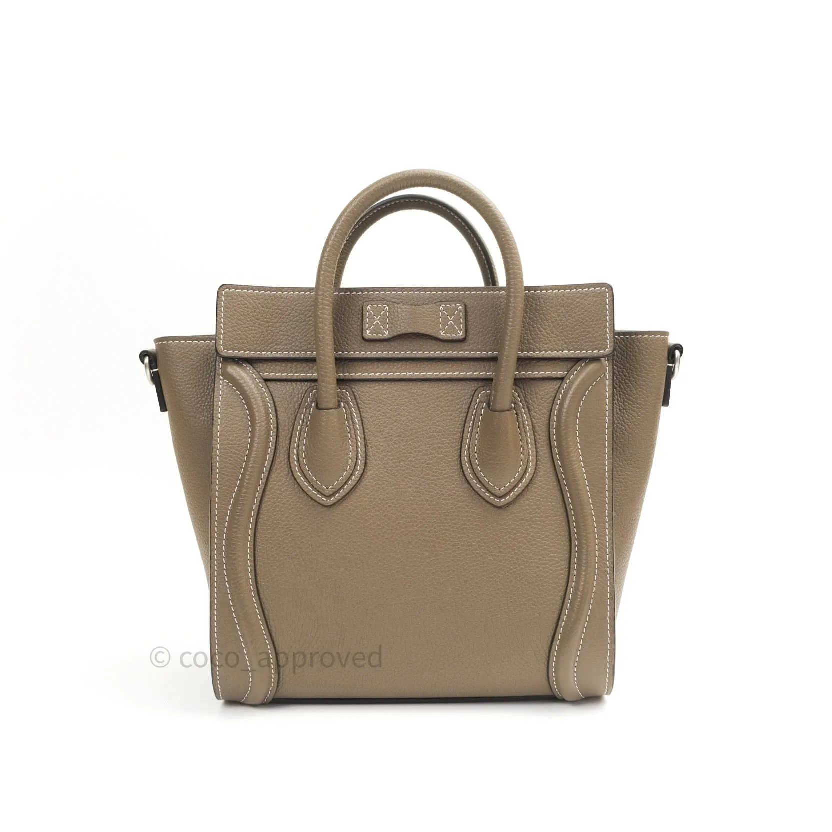 Celine Nano Luggage in Souris Drummed Calfskin