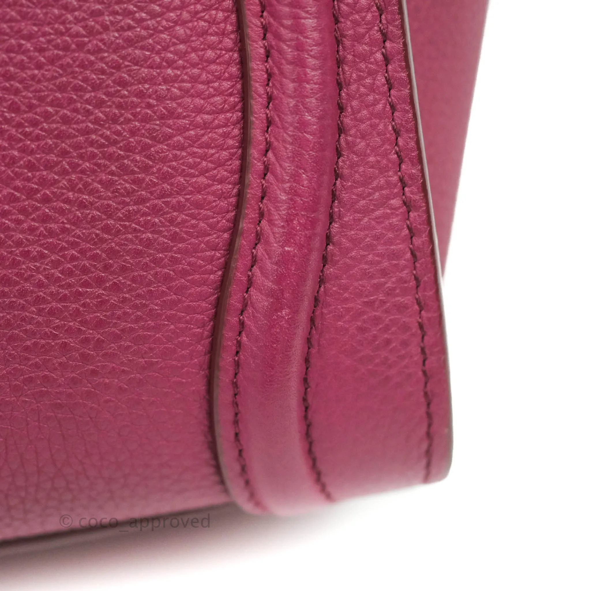 Celine Nano Luggage Plum Drummed Calfskin