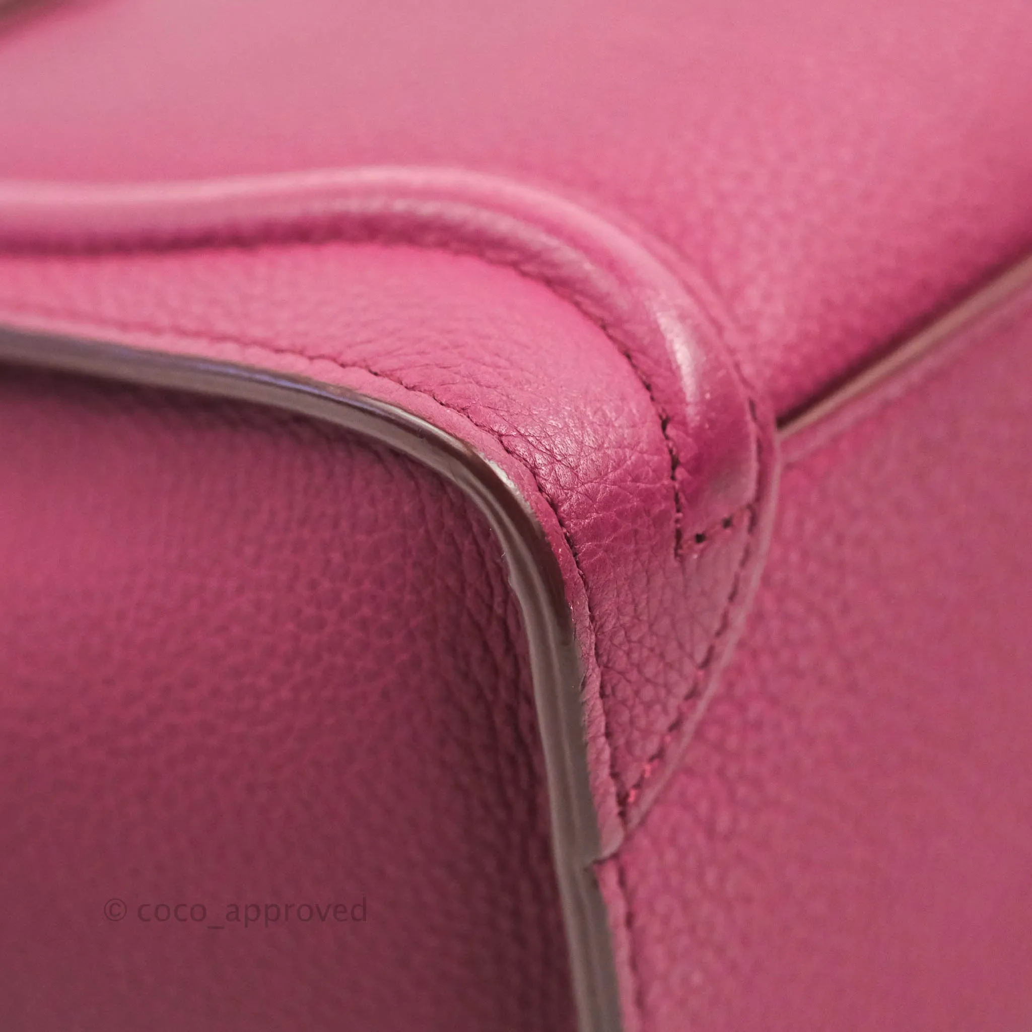 Celine Nano Luggage Plum Drummed Calfskin