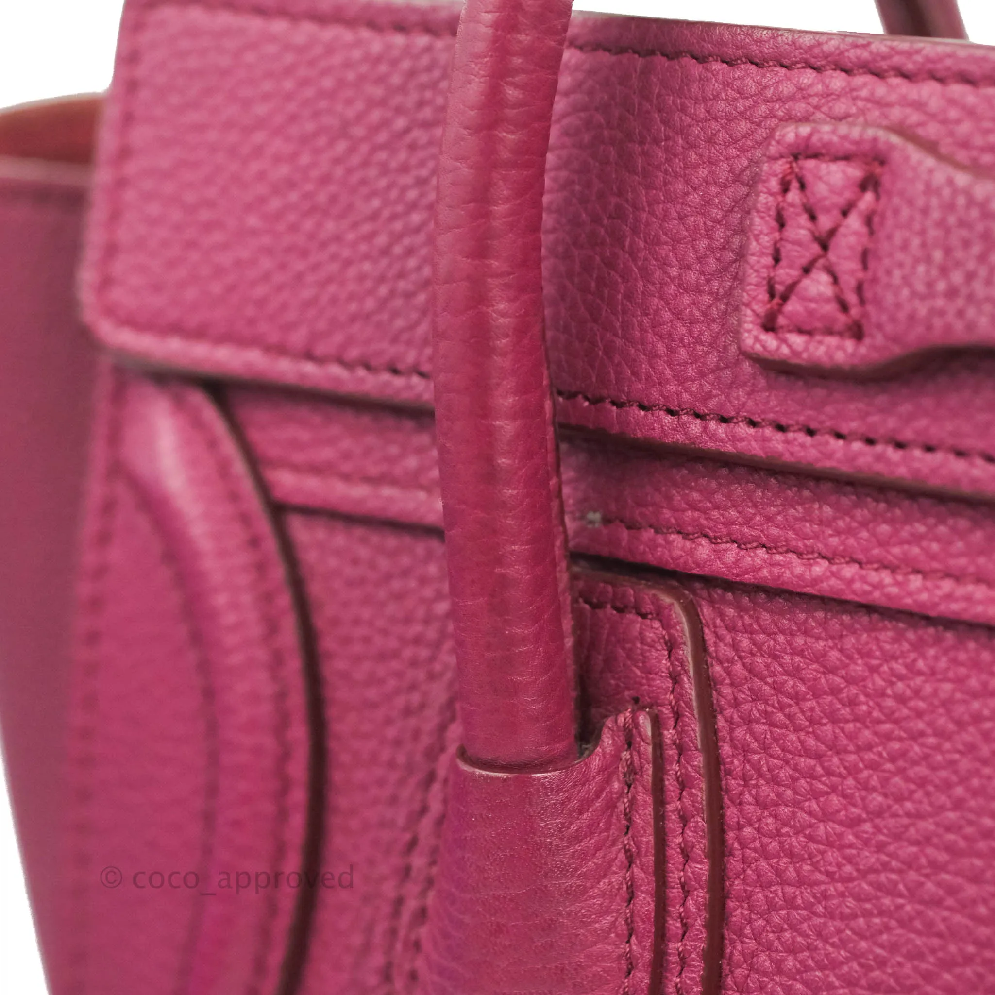 Celine Nano Luggage Plum Drummed Calfskin