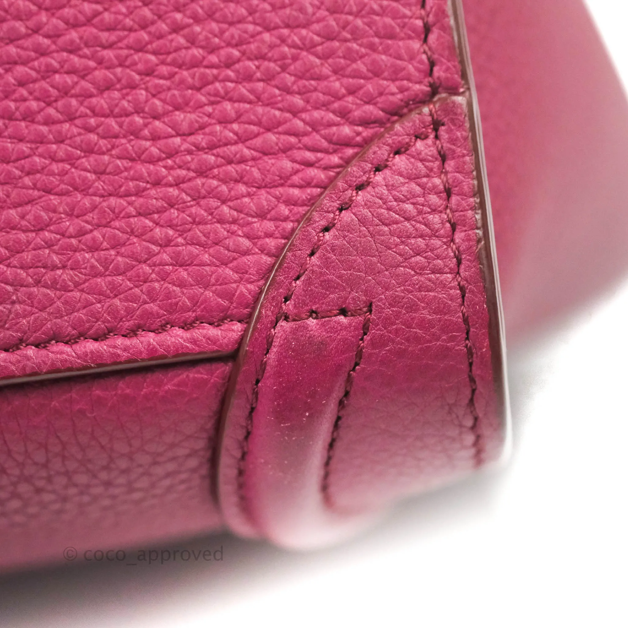 Celine Nano Luggage Plum Drummed Calfskin