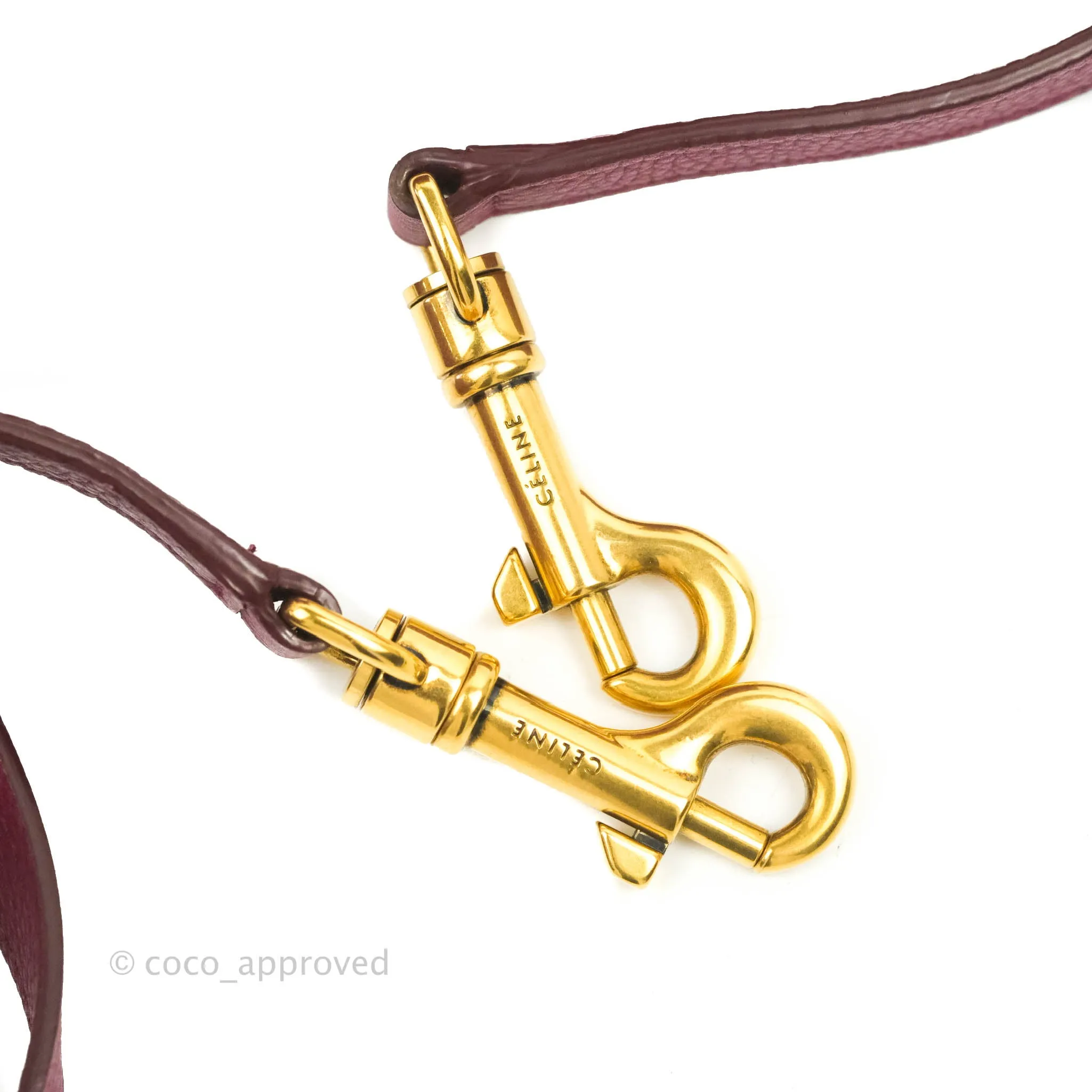Celine Nano Luggage Plum Drummed Calfskin