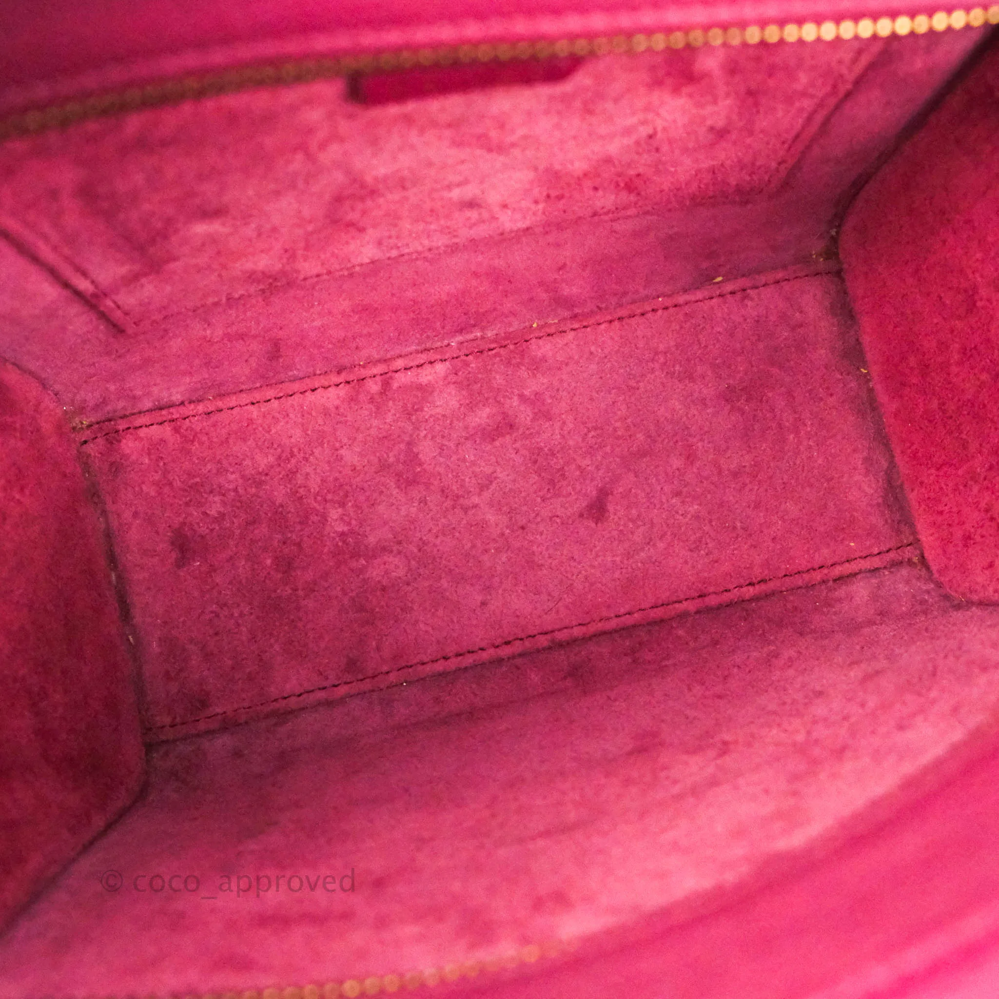 Celine Nano Luggage Plum Drummed Calfskin