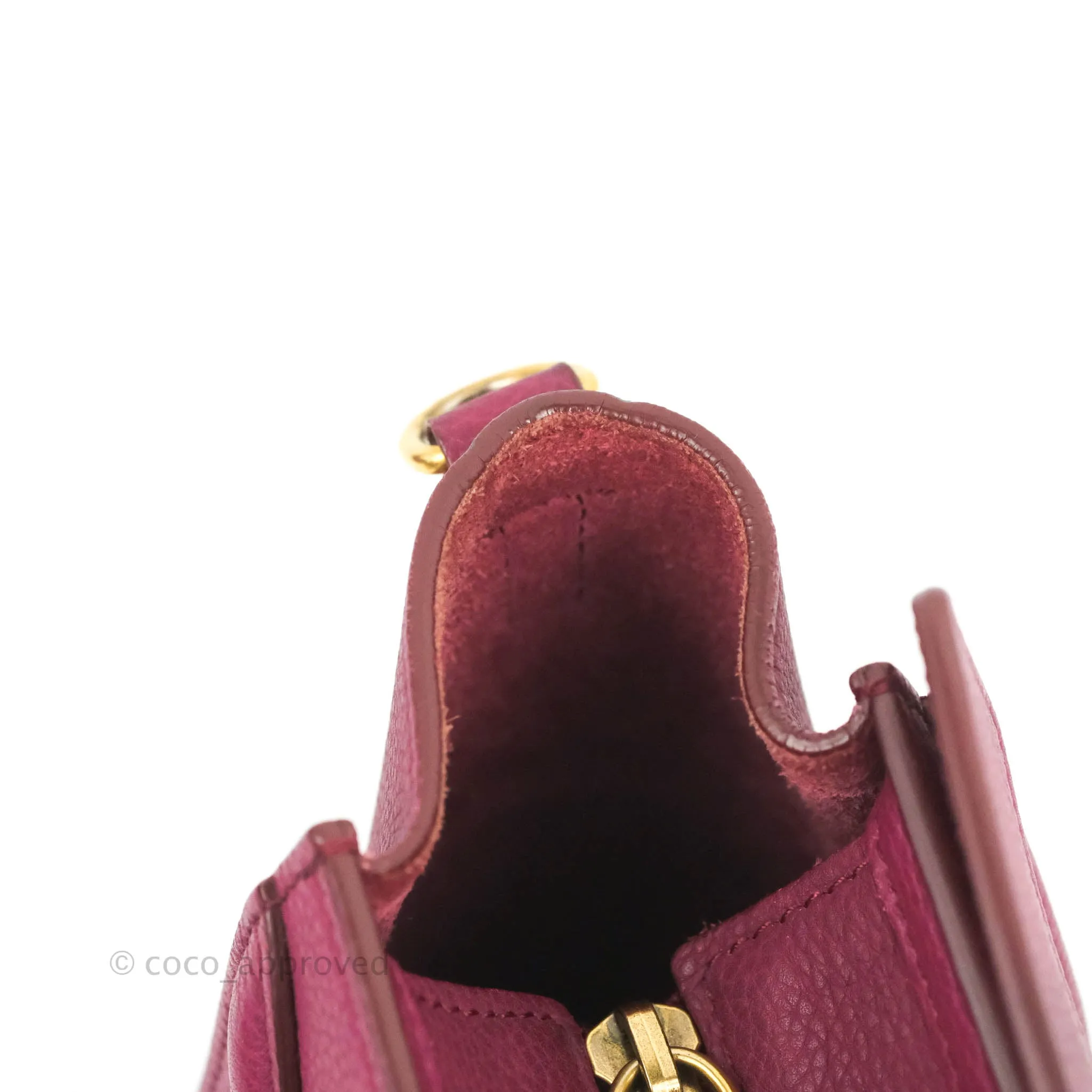 Celine Nano Luggage Plum Drummed Calfskin