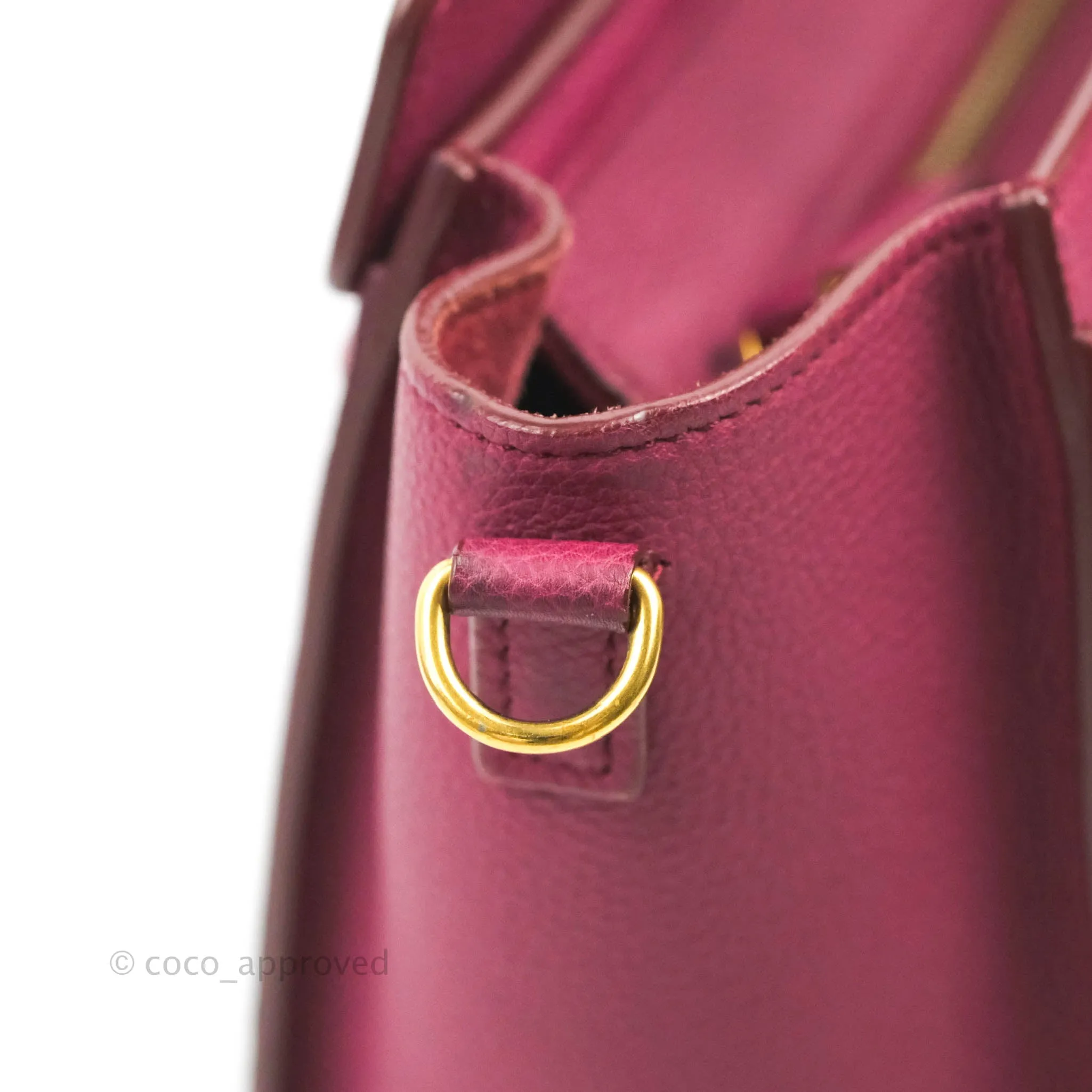 Celine Nano Luggage Plum Drummed Calfskin