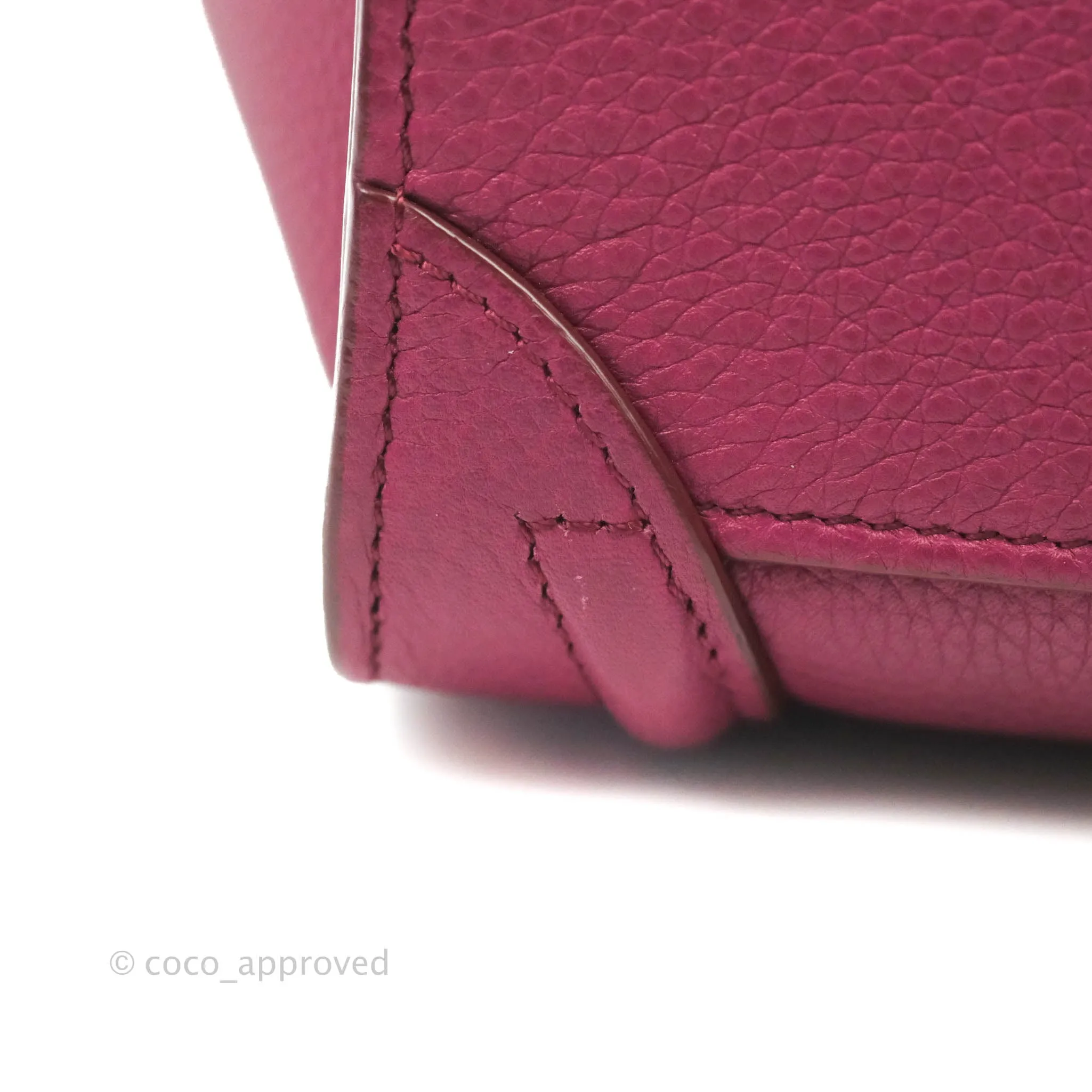 Celine Nano Luggage Plum Drummed Calfskin