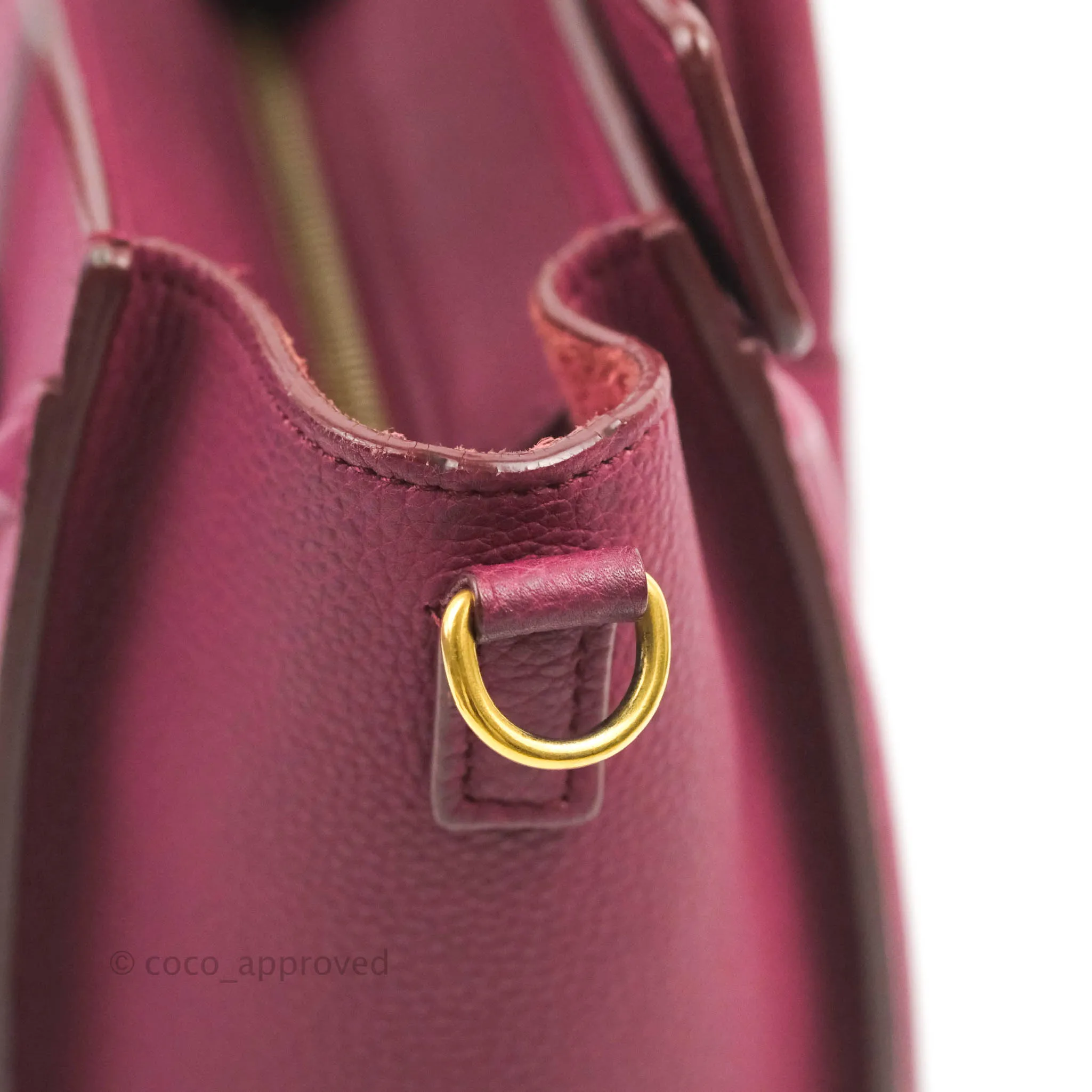 Celine Nano Luggage Plum Drummed Calfskin