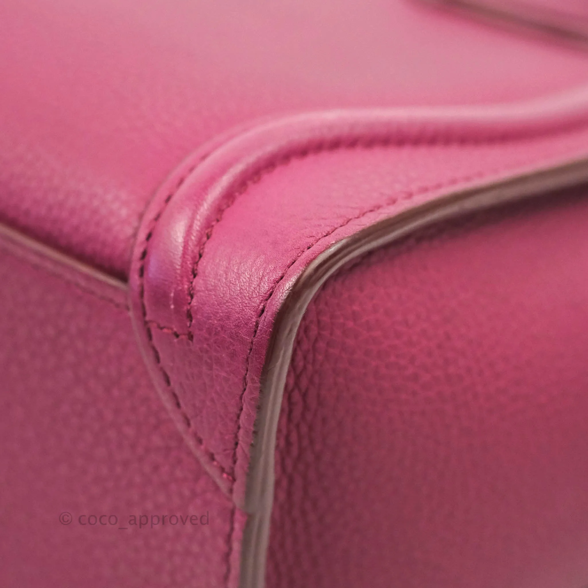 Celine Nano Luggage Plum Drummed Calfskin
