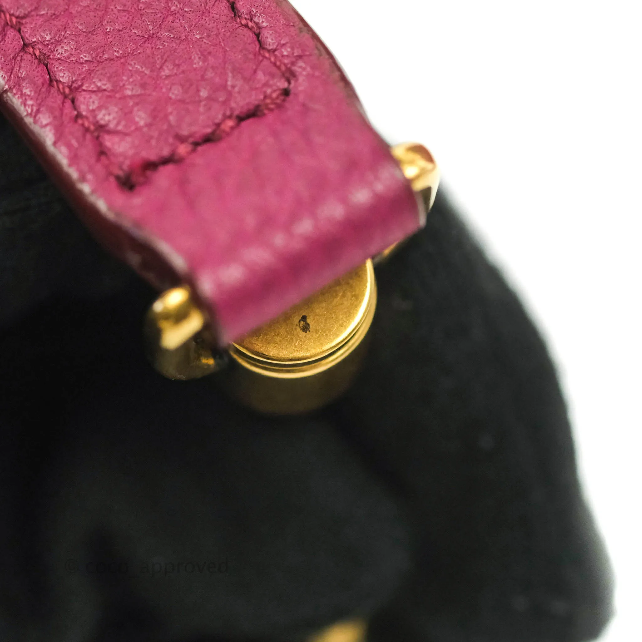 Celine Nano Luggage Plum Drummed Calfskin