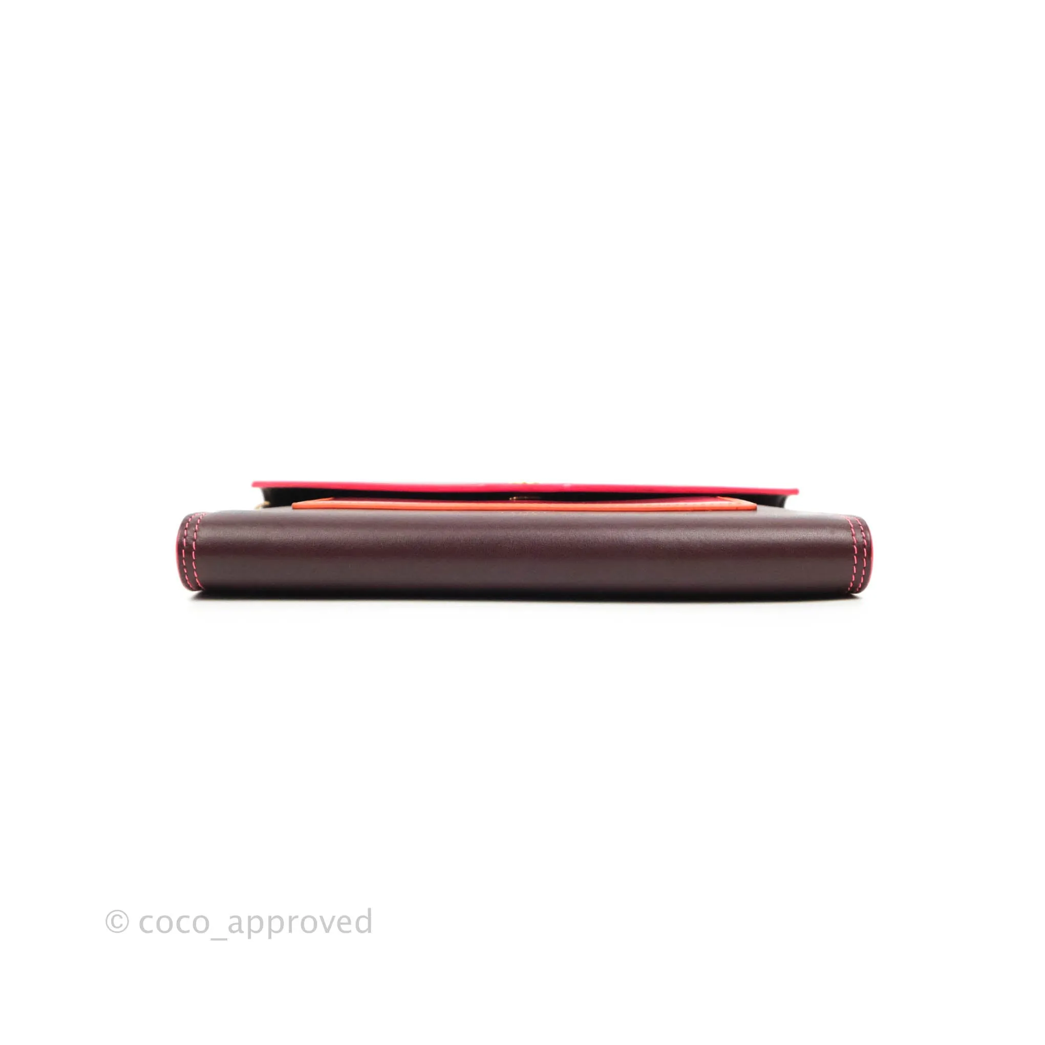 Celine Pocket Envelope Wallet on Chain Maroon