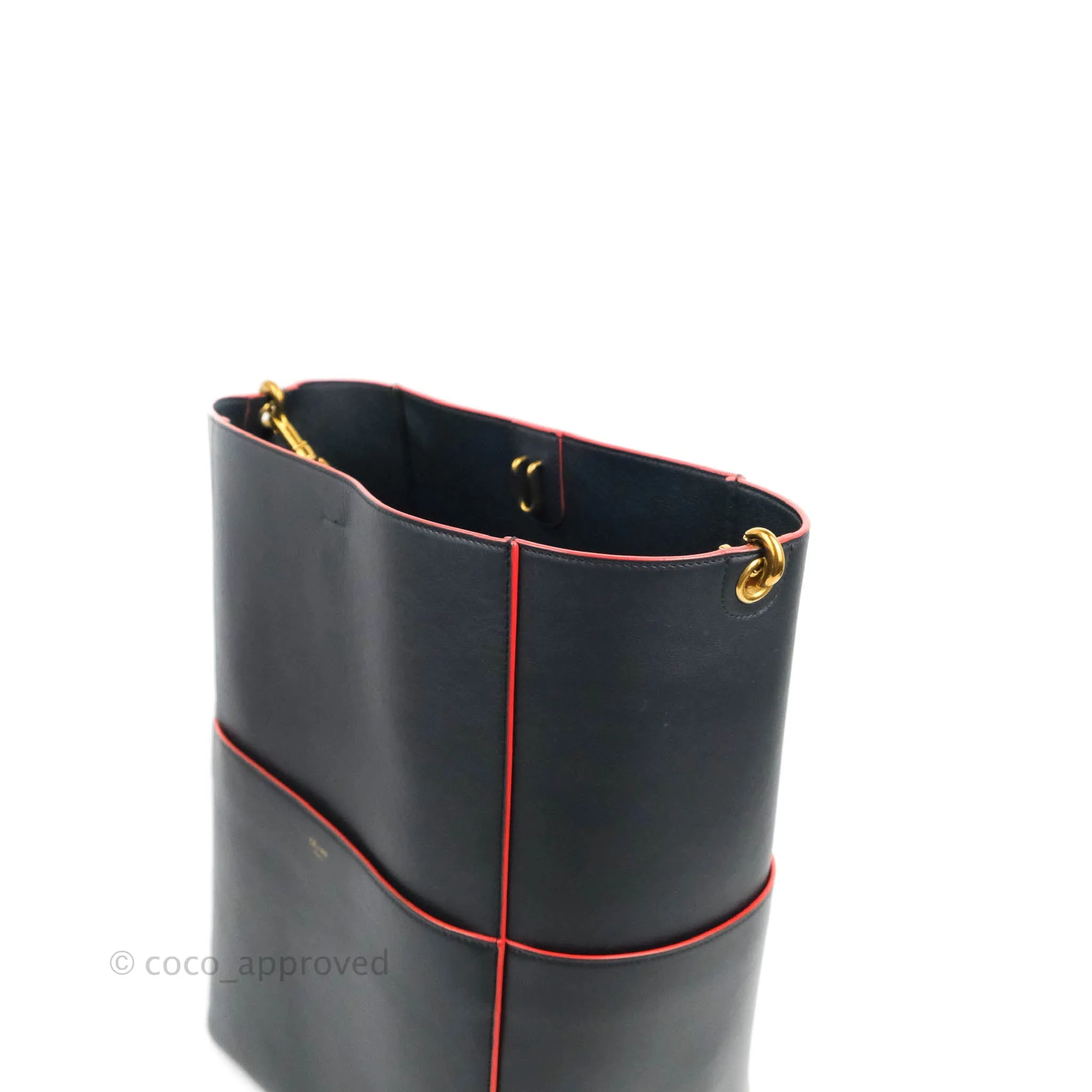 Celine Sangle Bucket Bag Navy Calfskin