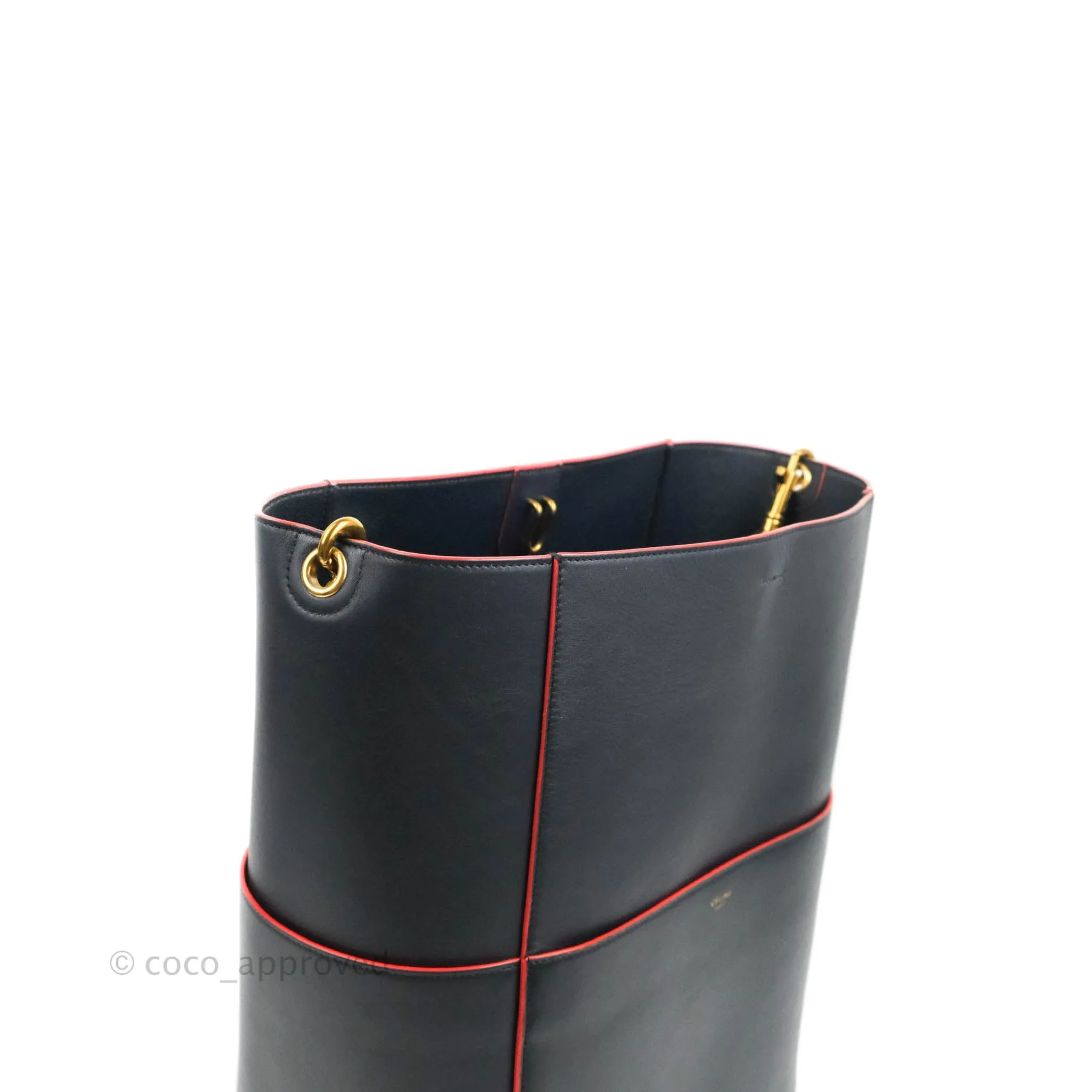 Celine Sangle Bucket Bag Navy Calfskin