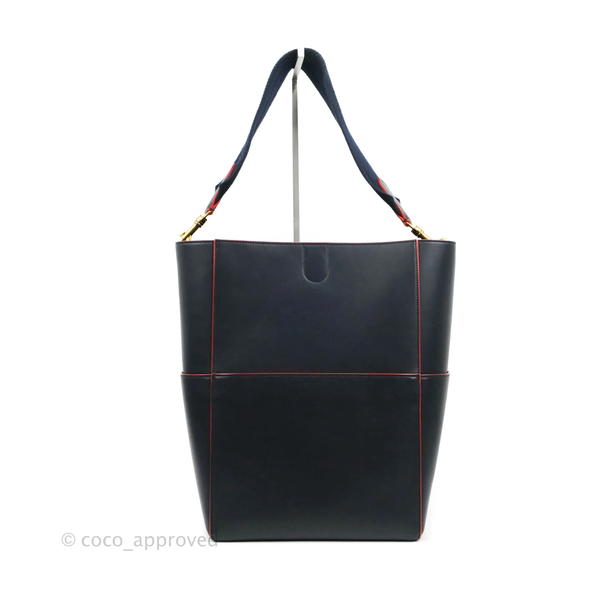 Celine Sangle Bucket Bag Navy Calfskin