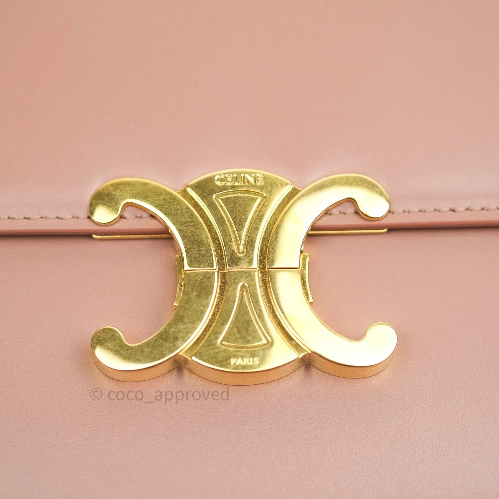 Celine Shiny Calfskin Medium Triomphe Antique Rose