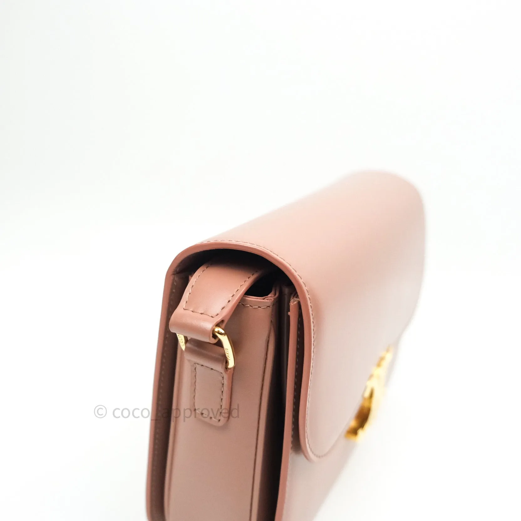Celine Shiny Calfskin Medium Triomphe Antique Rose