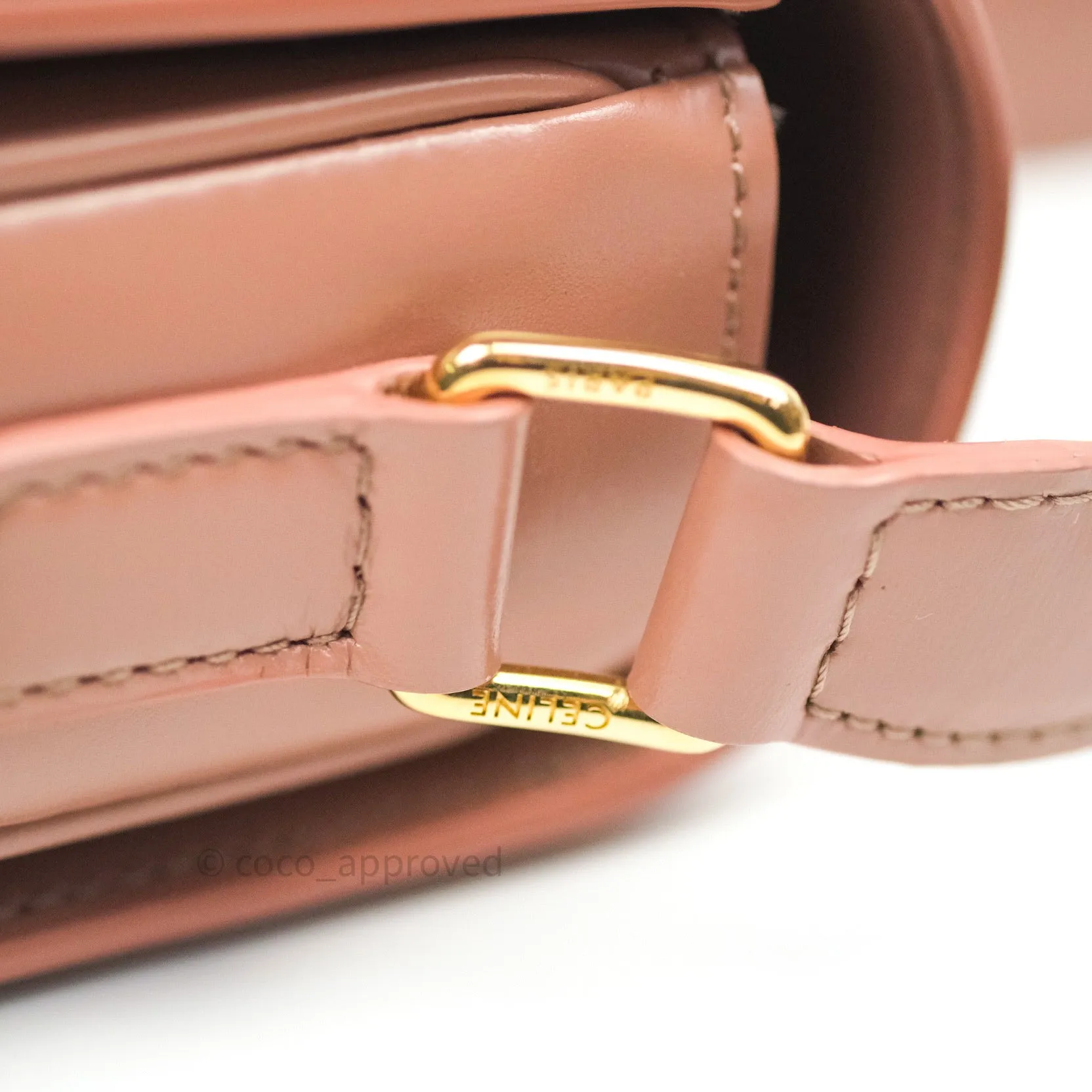 Celine Shiny Calfskin Medium Triomphe Antique Rose