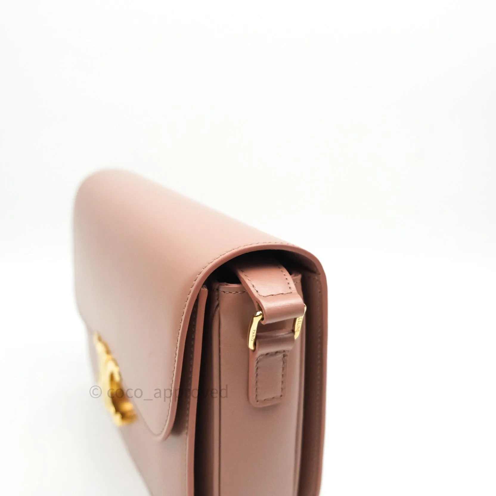 Celine Shiny Calfskin Medium Triomphe Antique Rose