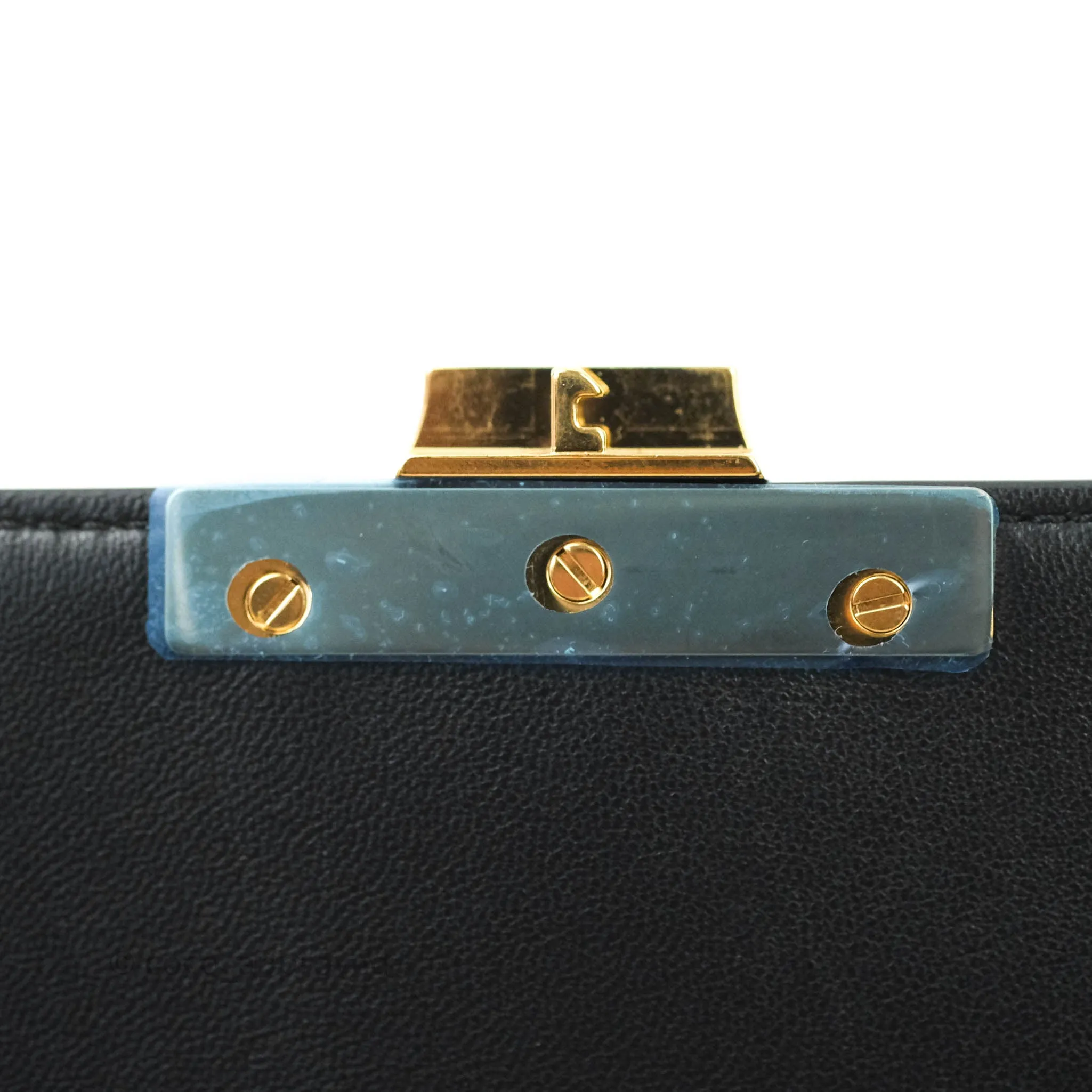 Celine Shiny Calfskin Medium Triomphe Black