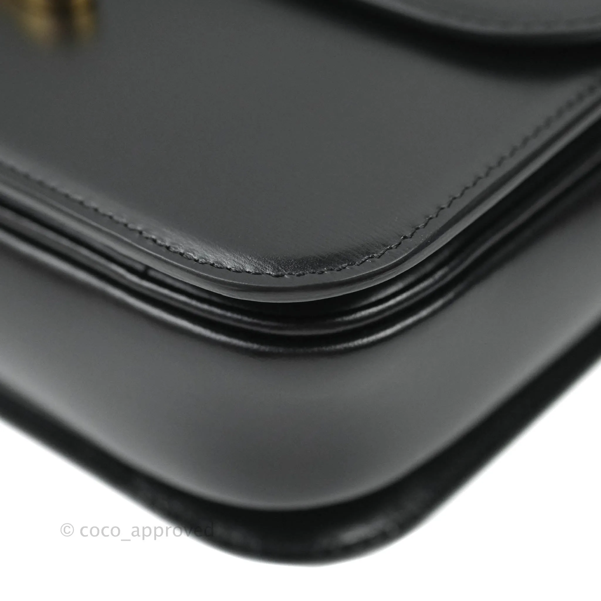 Celine Shiny Calfskin Medium Triomphe Black
