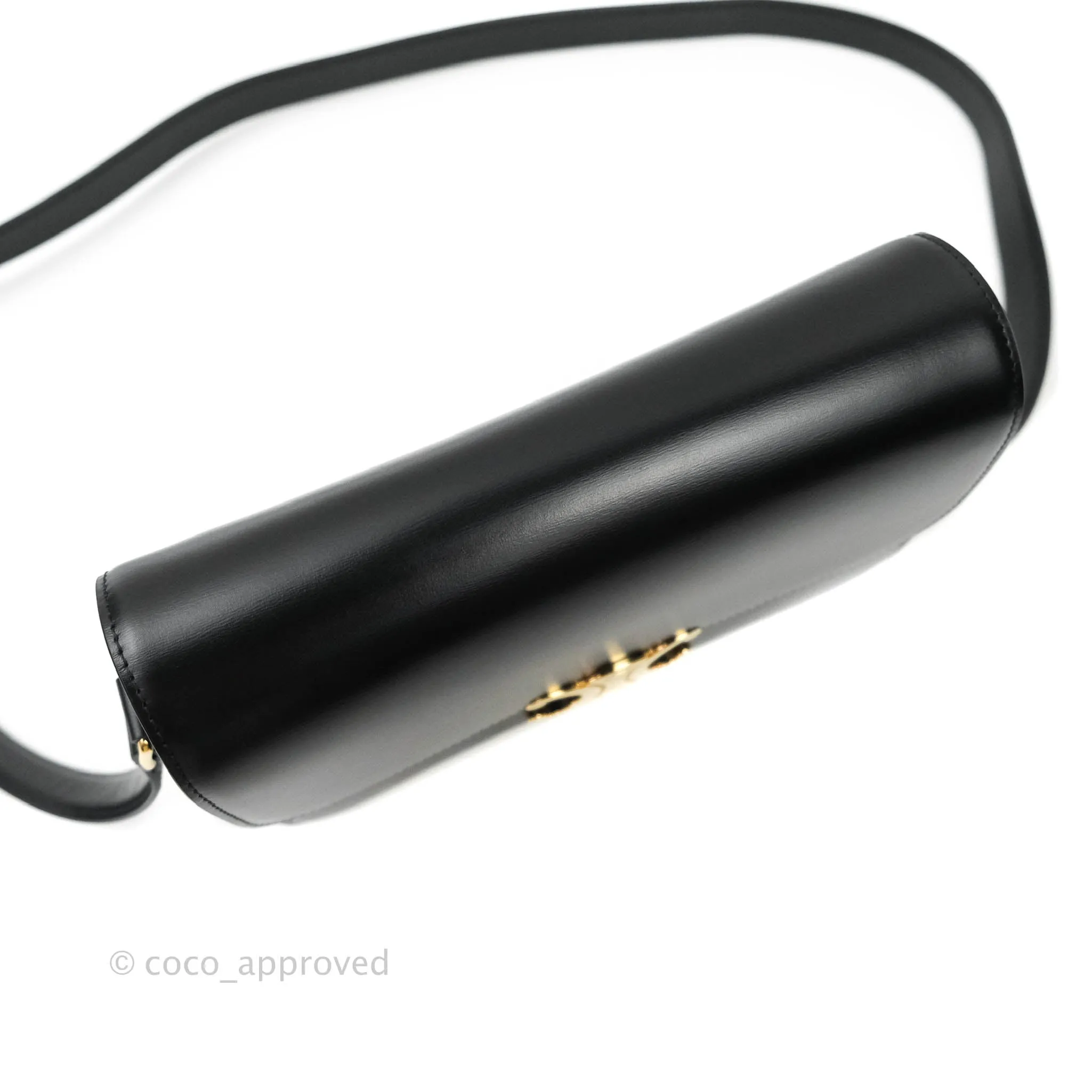 Celine Shiny Calfskin Medium Triomphe Black