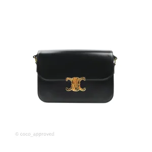 Celine Shiny Calfskin Medium Triomphe Black