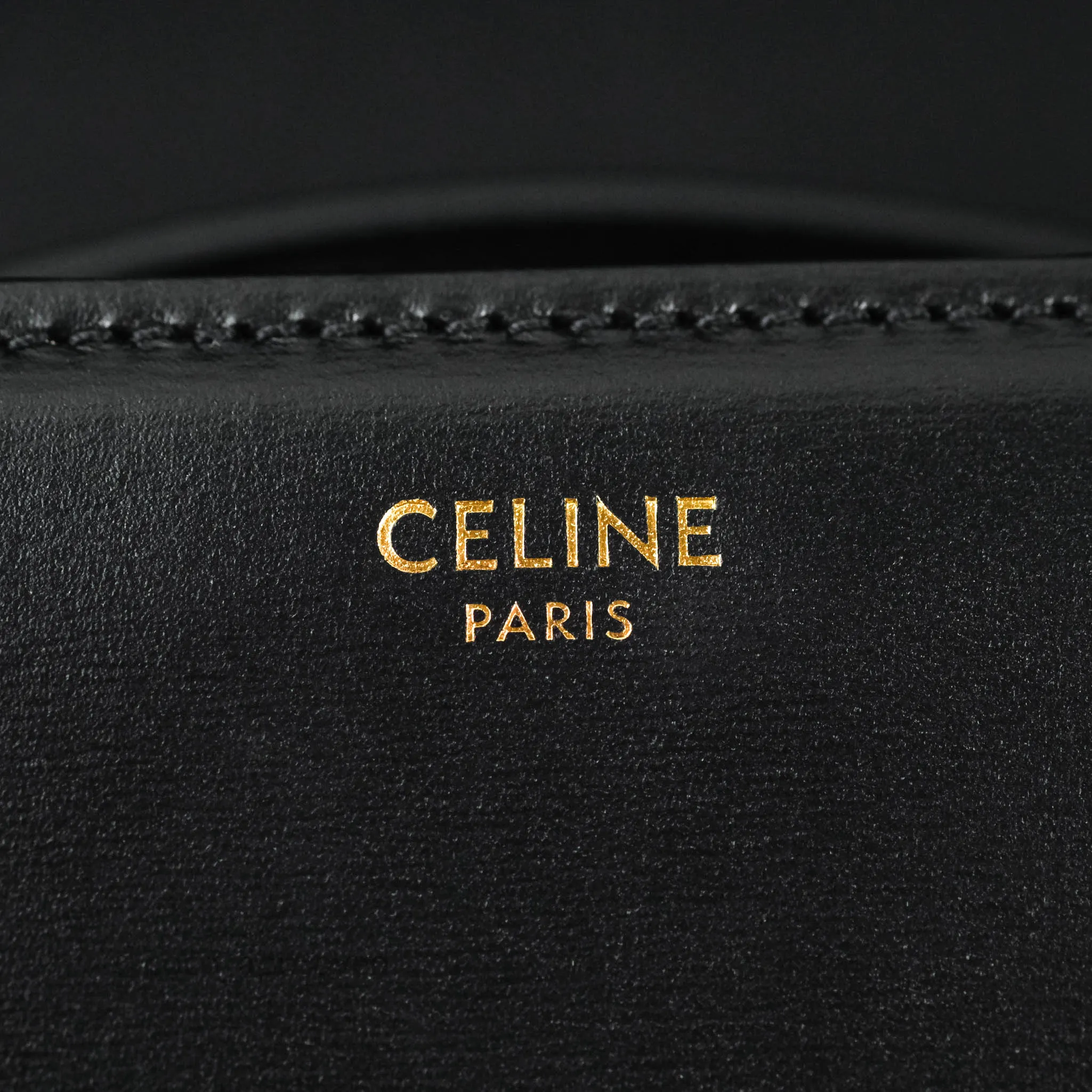 Celine Shiny Calfskin Medium Triomphe Black
