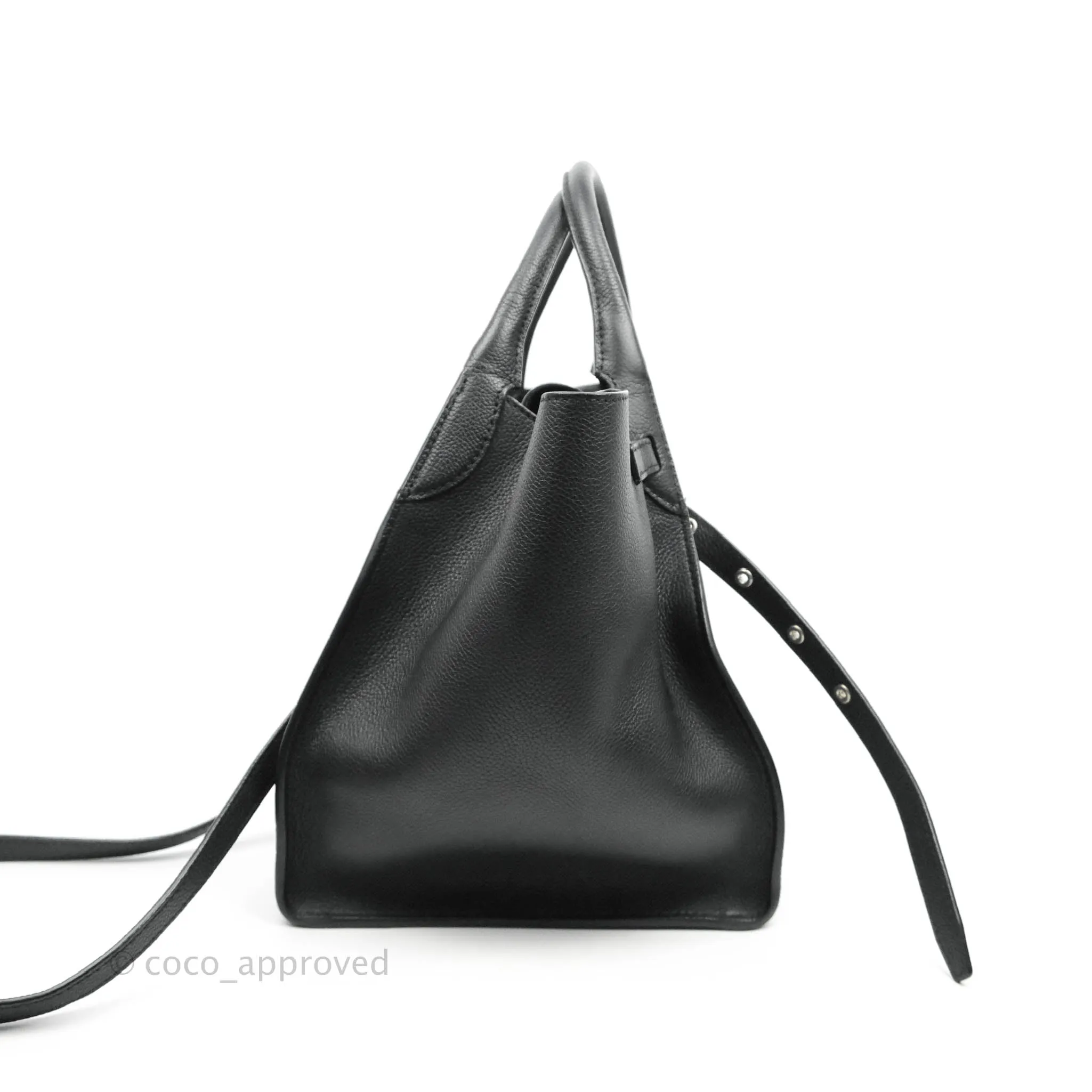 Celine Small Big Bag Black Supple Grained Leather Silver Hardware