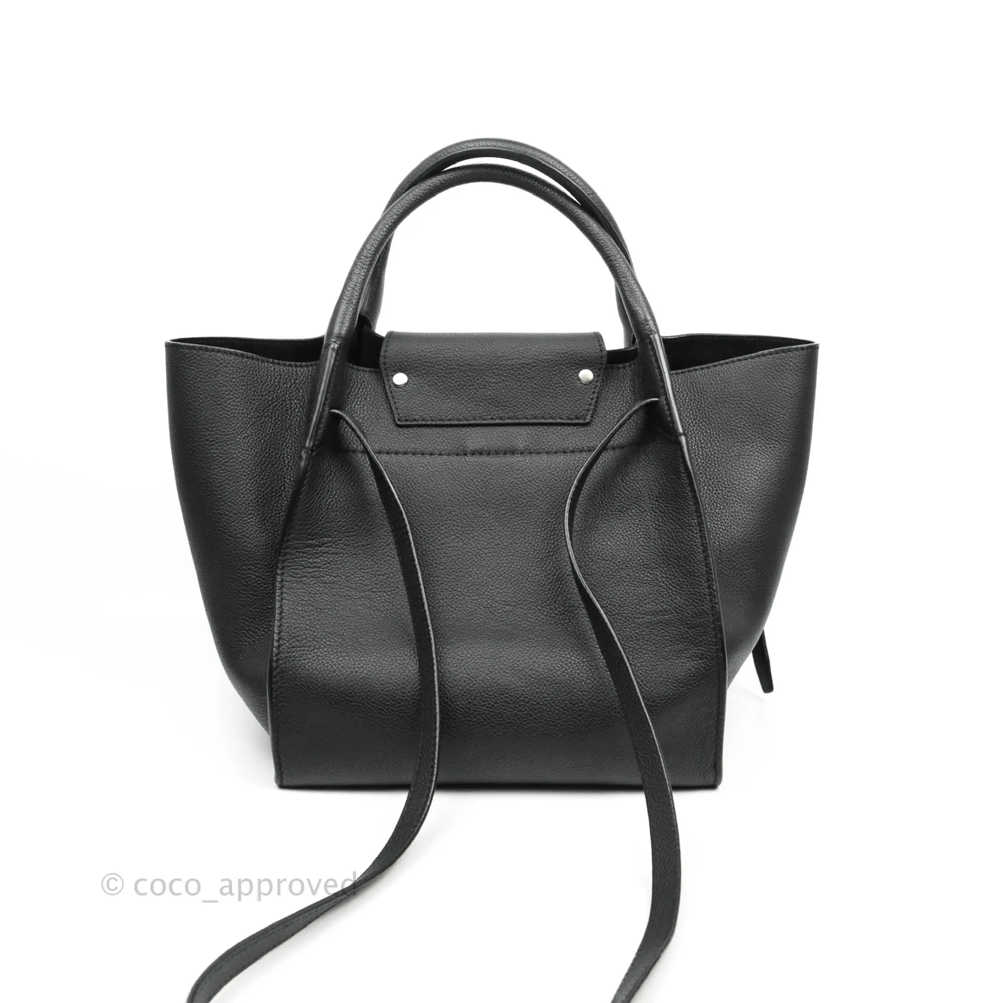 Celine Small Big Bag Black Supple Grained Leather Silver Hardware