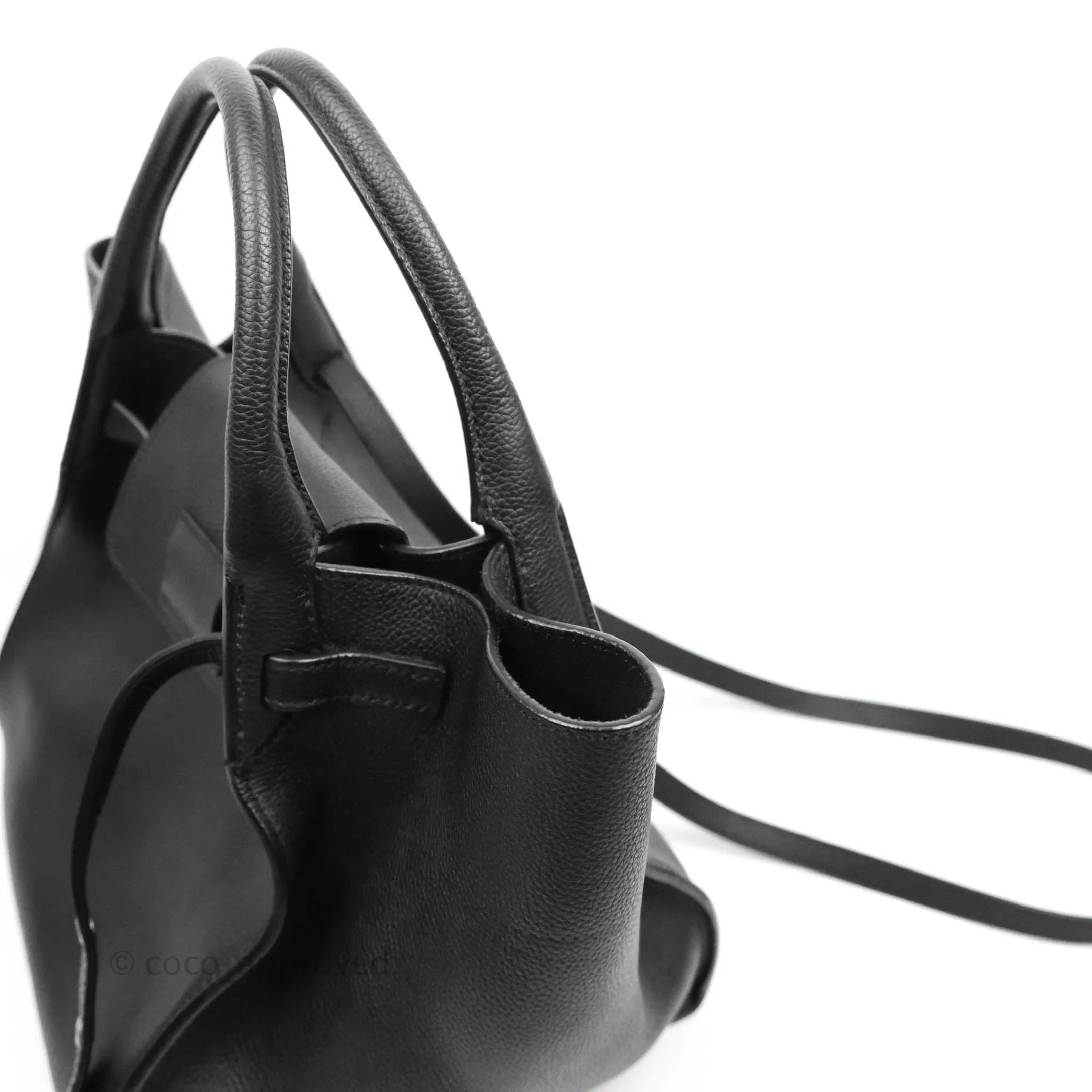 Celine Small Big Bag Black Supple Grained Leather Silver Hardware