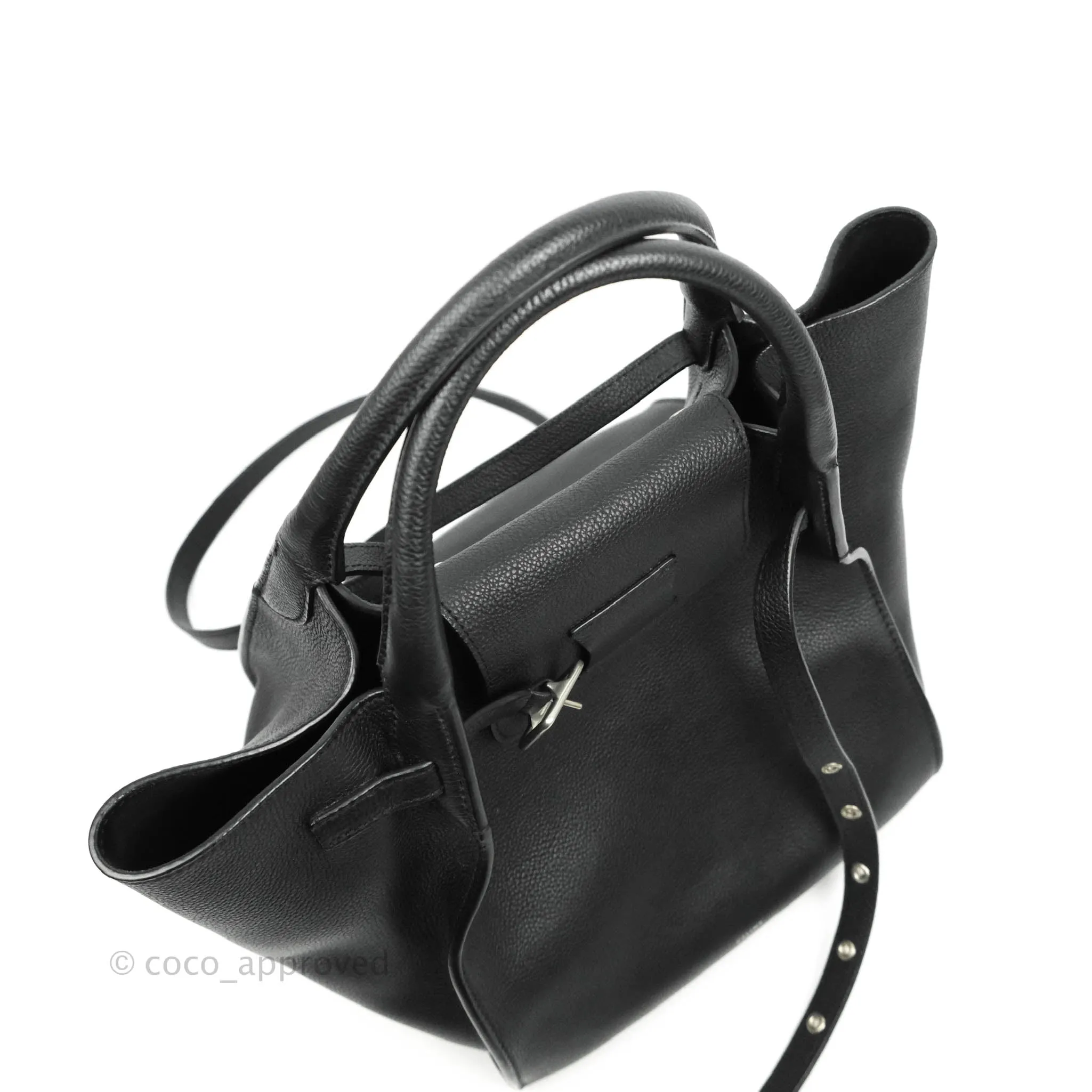 Celine Small Big Bag Black Supple Grained Leather Silver Hardware