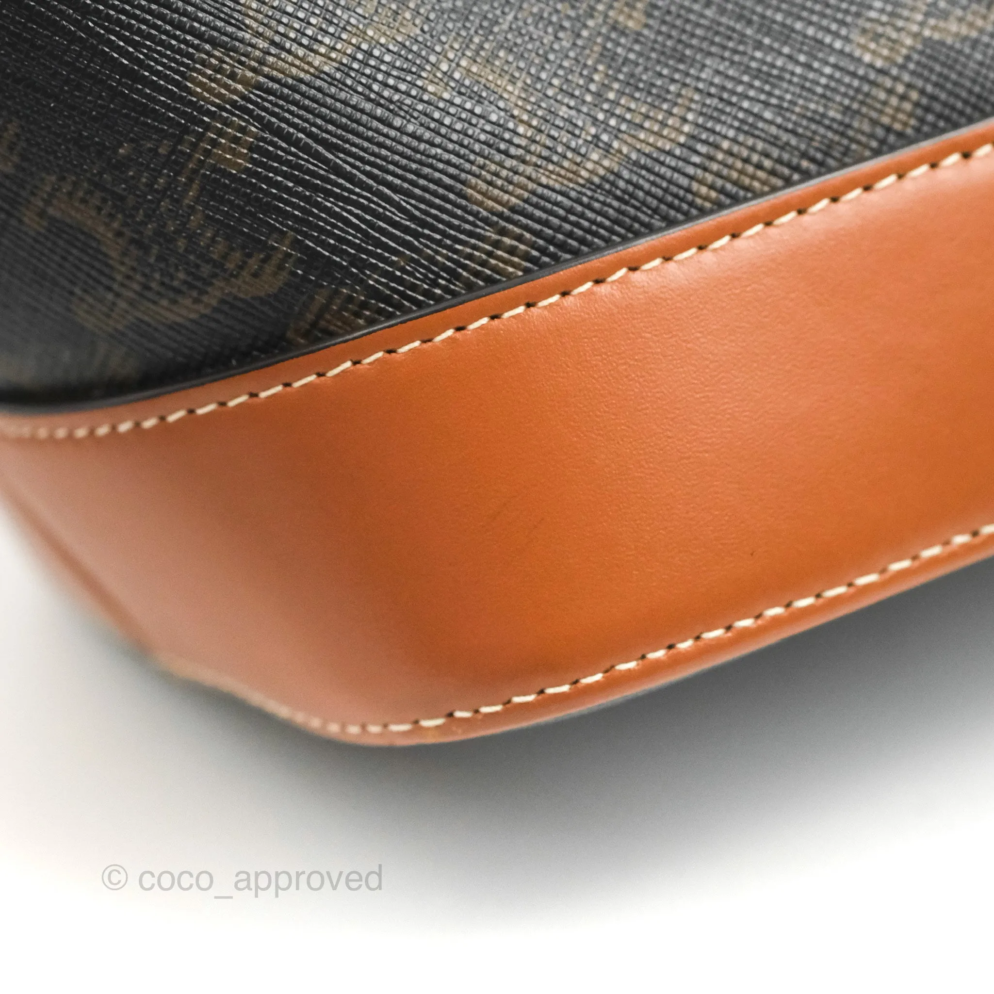 Celine Small Bucket Triomphe Canvas Tan Calfskin