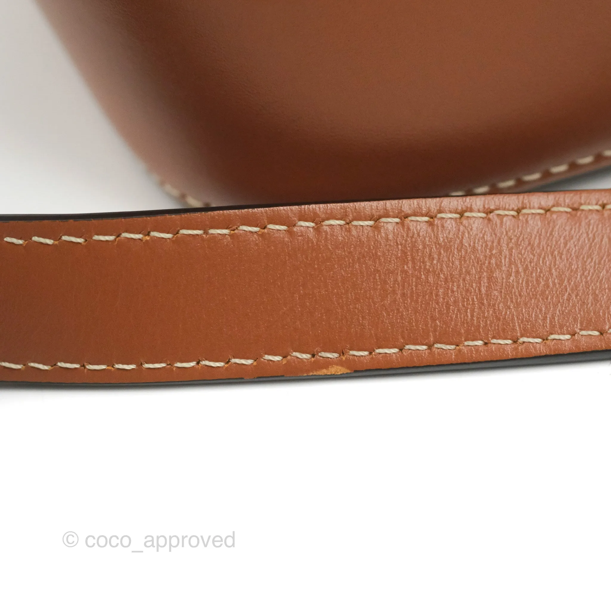 Celine Small Bucket Triomphe Canvas Tan Calfskin