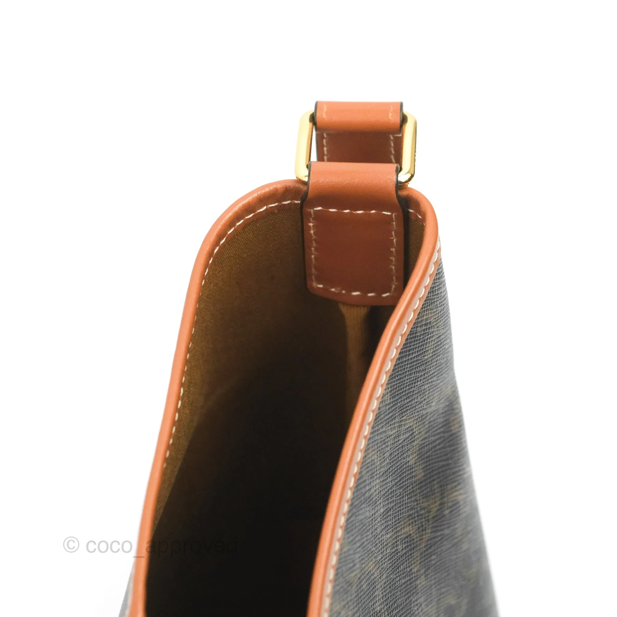 Celine Small Bucket Triomphe Canvas Tan Calfskin