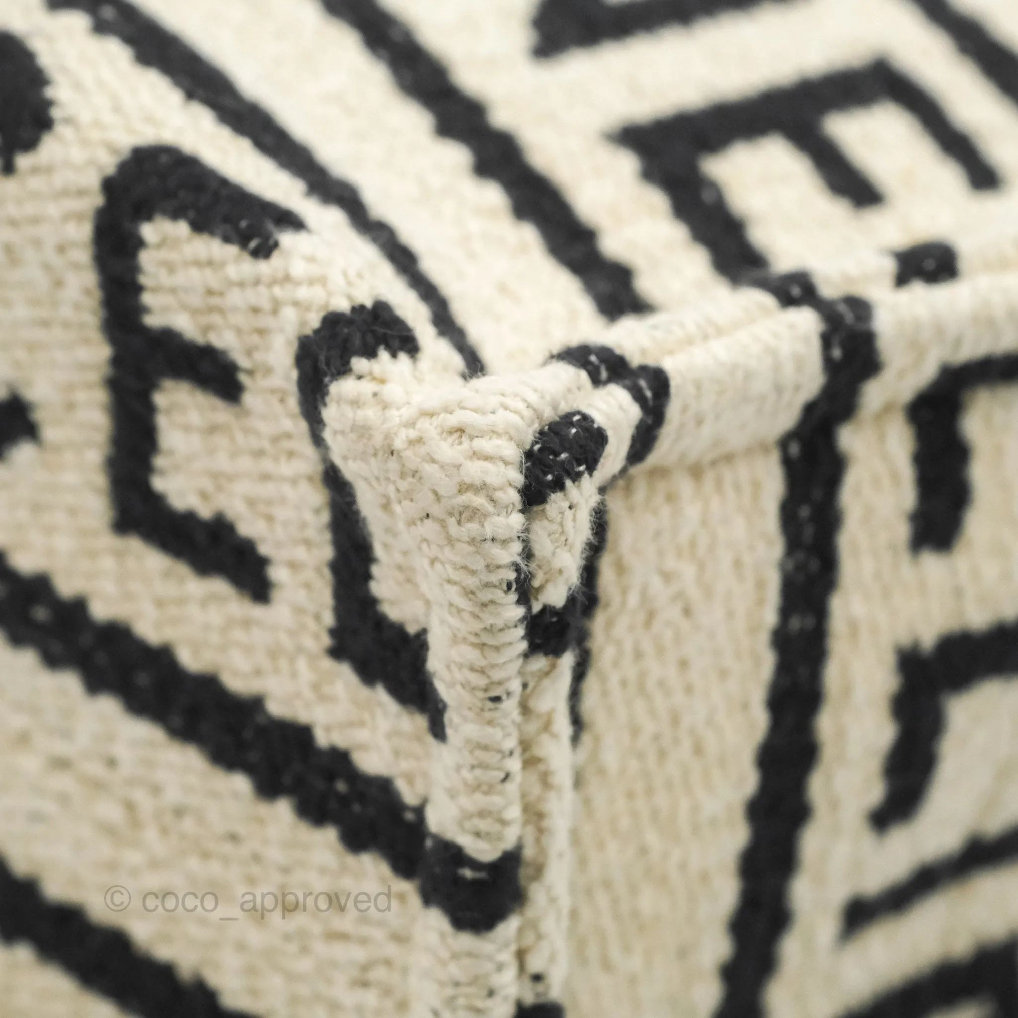 Celine Small Cabas Thais Textile with Celine All-Over White