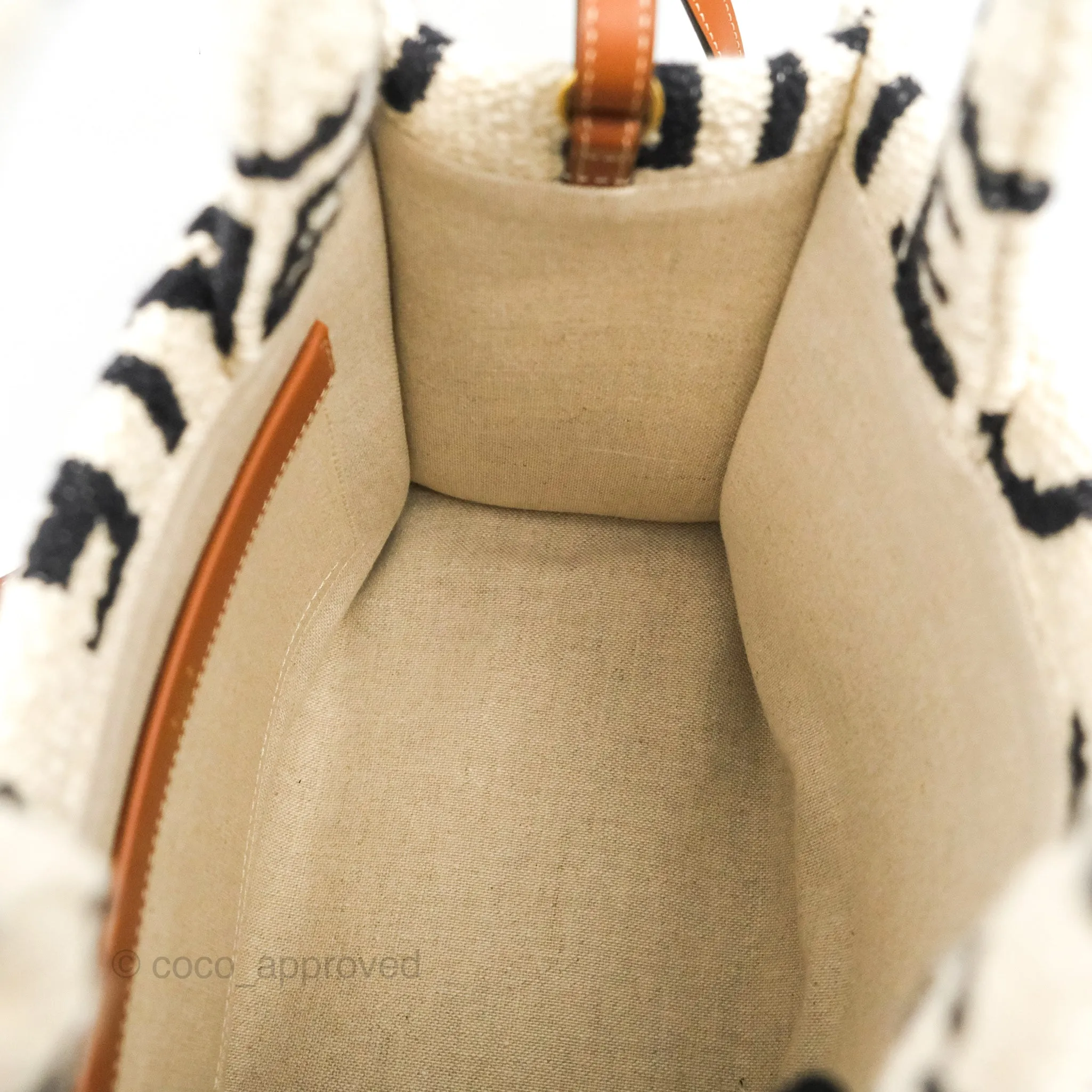 Celine Small Cabas Thais Textile with Celine All-Over White